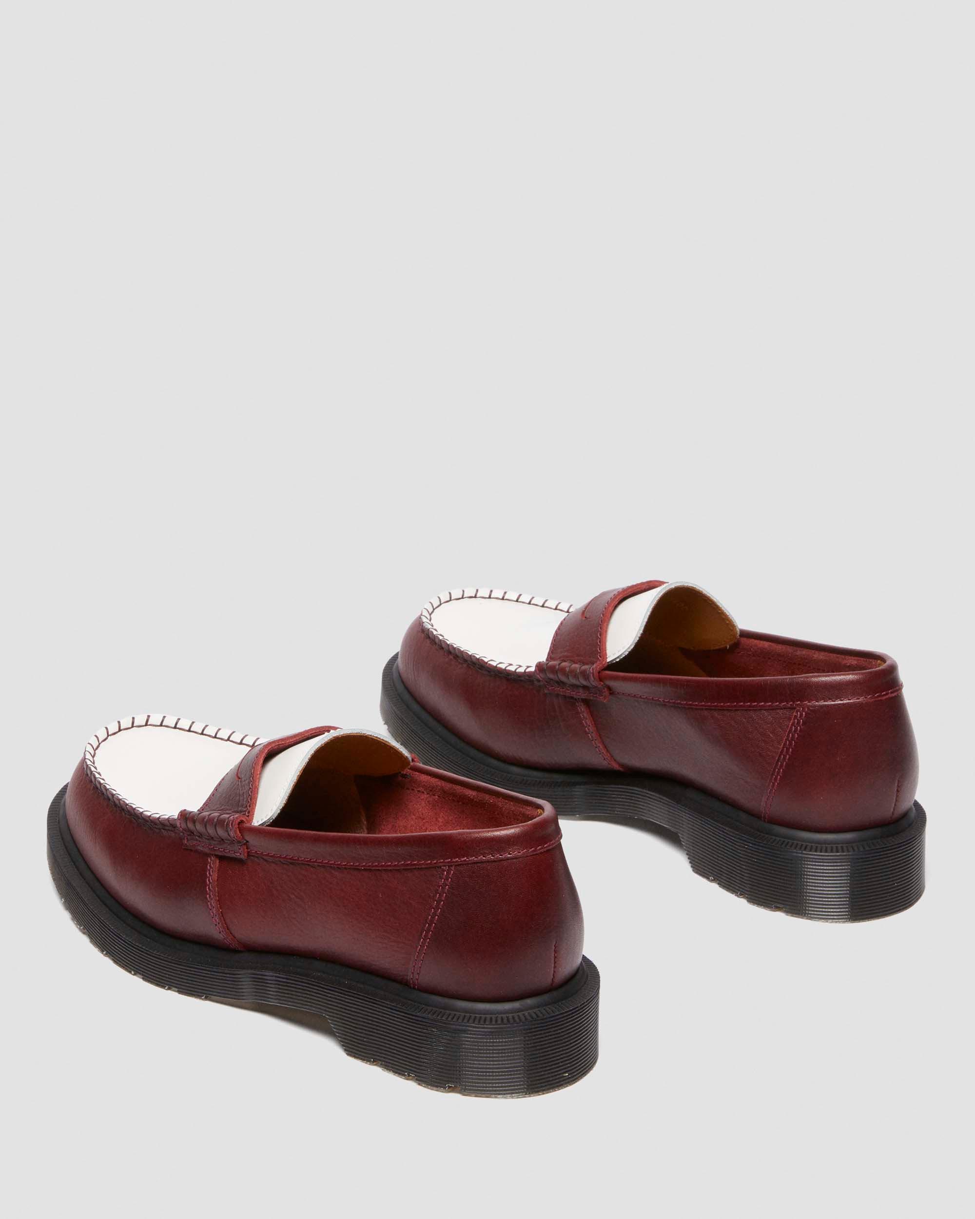 Penton Two-Tone-loafers i læder in Bordeauxfarvet+Hvid