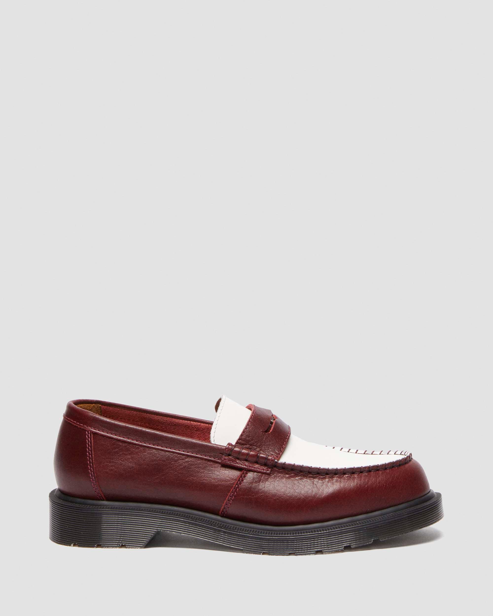 Penton Two-Tone-loafers i læder in Bordeauxfarvet+Hvid
