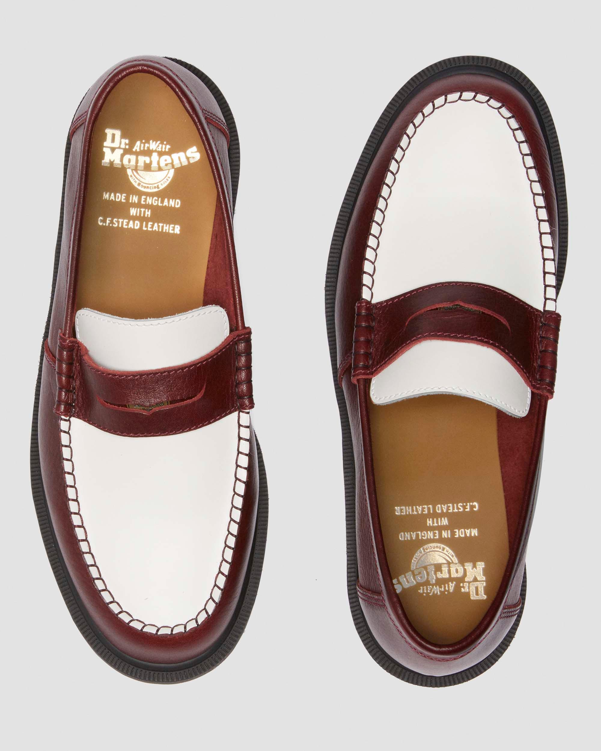 Penton Two-Tone-loafers i læder in Bordeauxfarvet+Hvid