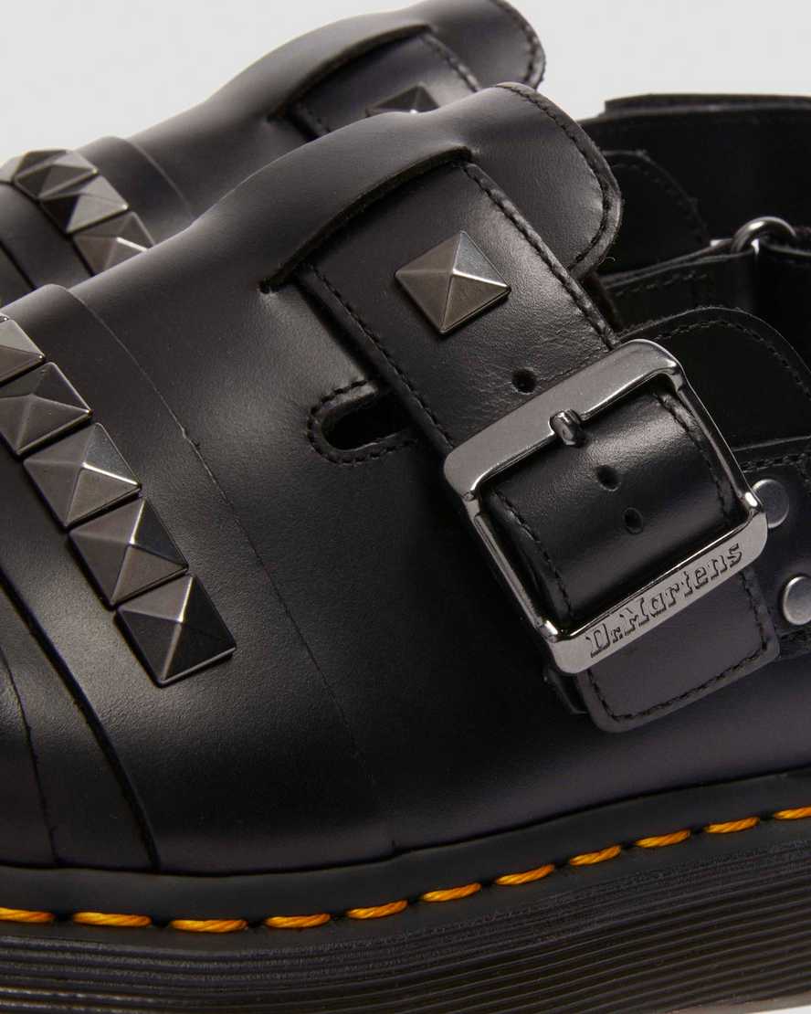 Dr. Martens Jorge Ii Hardware Leather Mules In Black