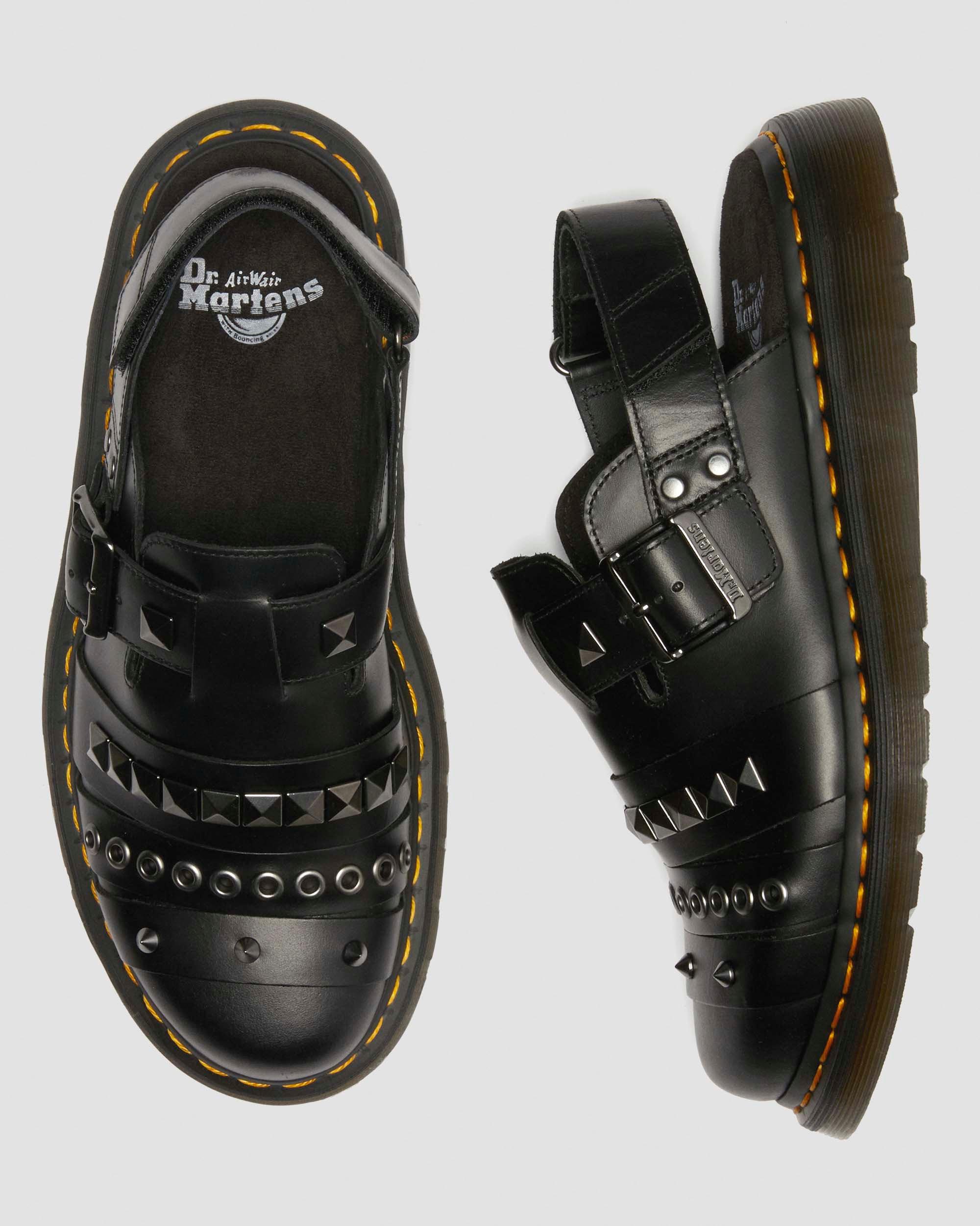 Jorge II Hardware leather mules in BLACK | Dr. Martens™
