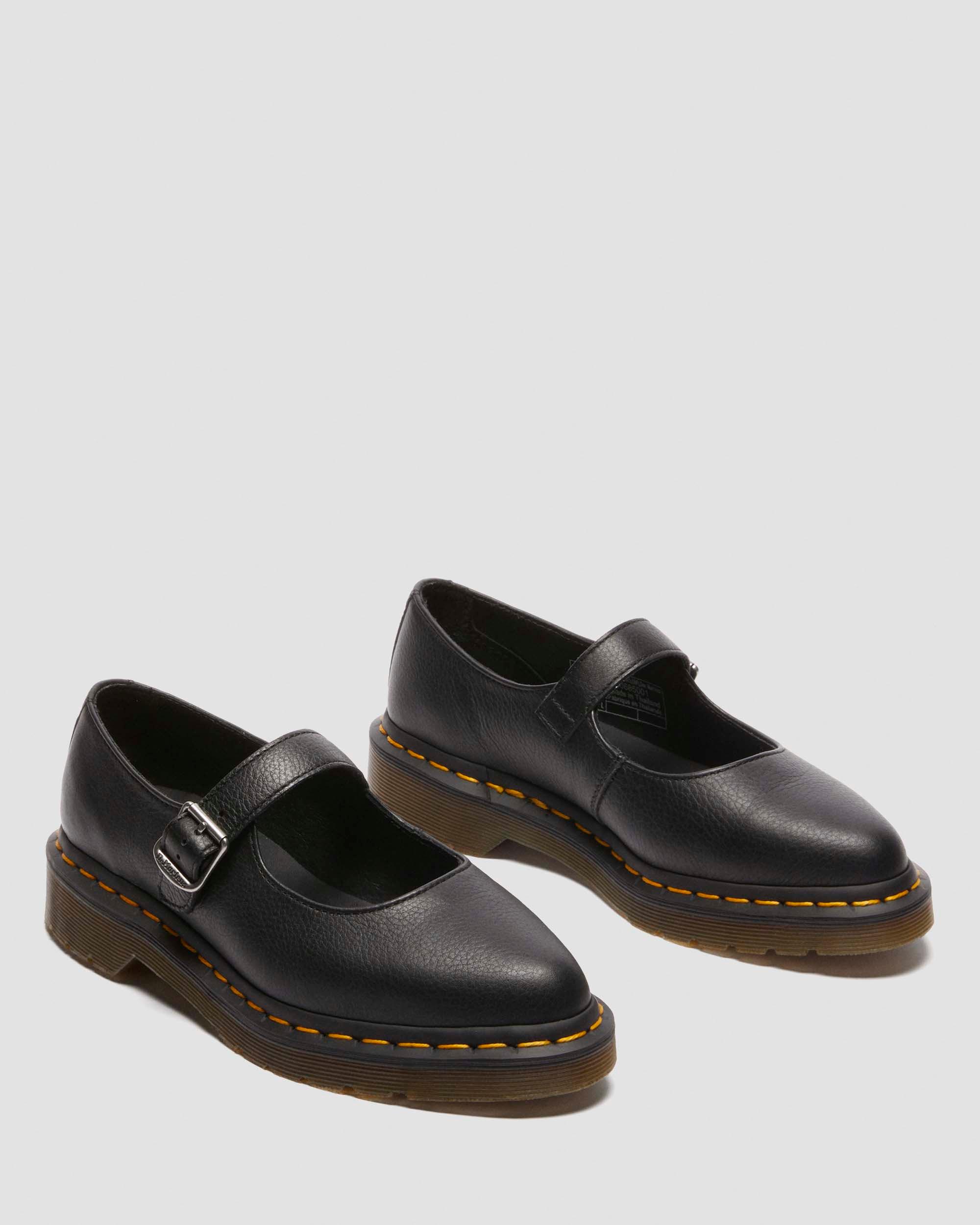 Elphie Virginia leren Mary Jane schoenen in Zwart