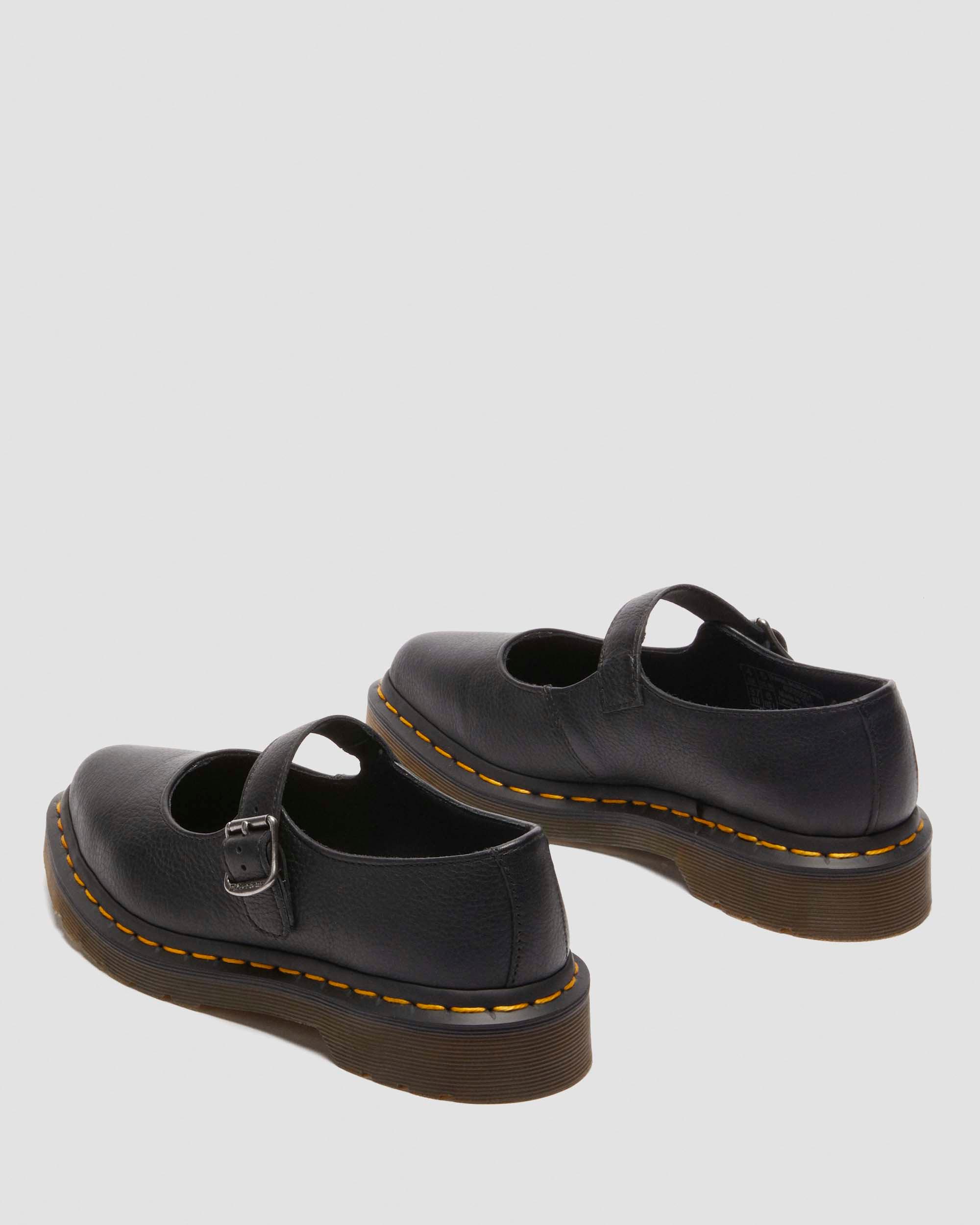 Elphie Virginia leren Mary Jane schoenen in Zwart
