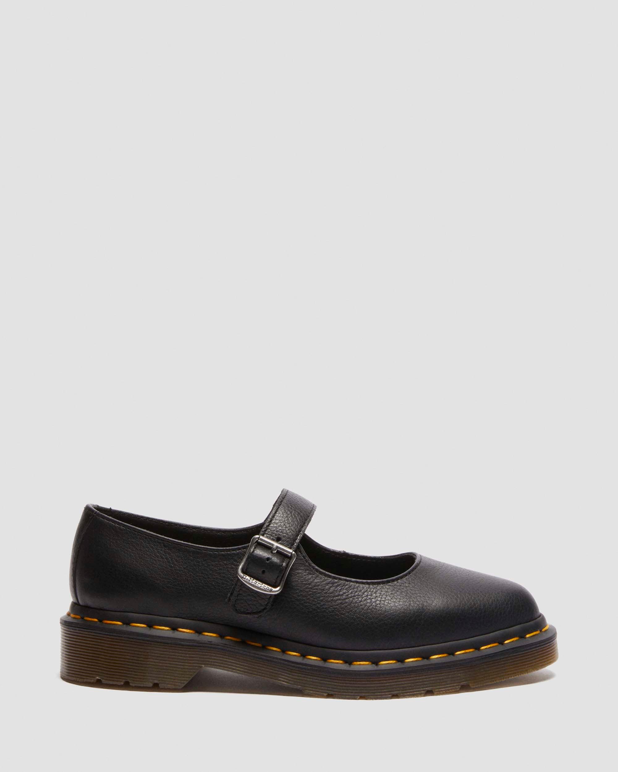 Elphie Virginia leren Mary Jane schoenen in Zwart