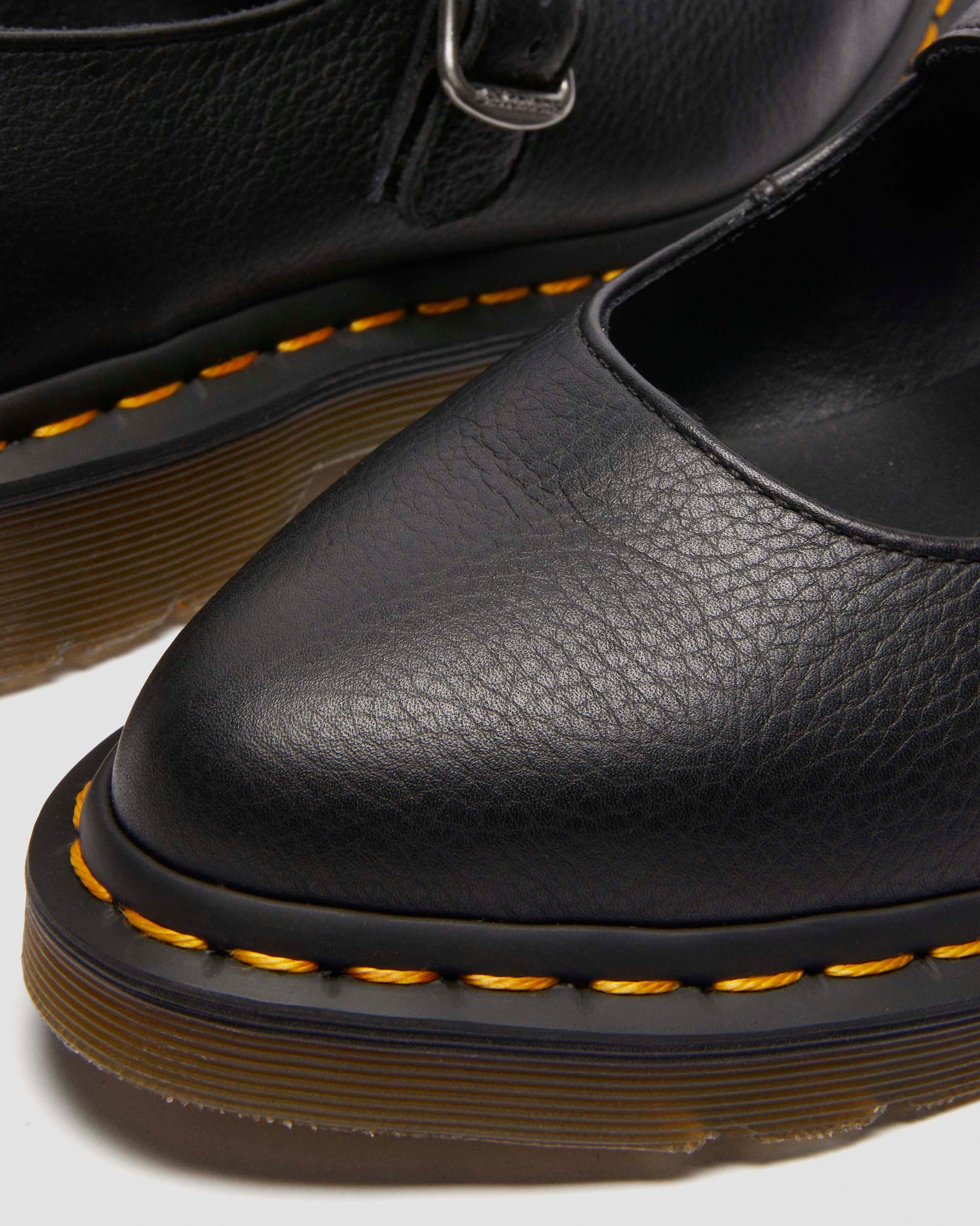 Elphie Virginia leren Mary Jane schoenen in Zwart