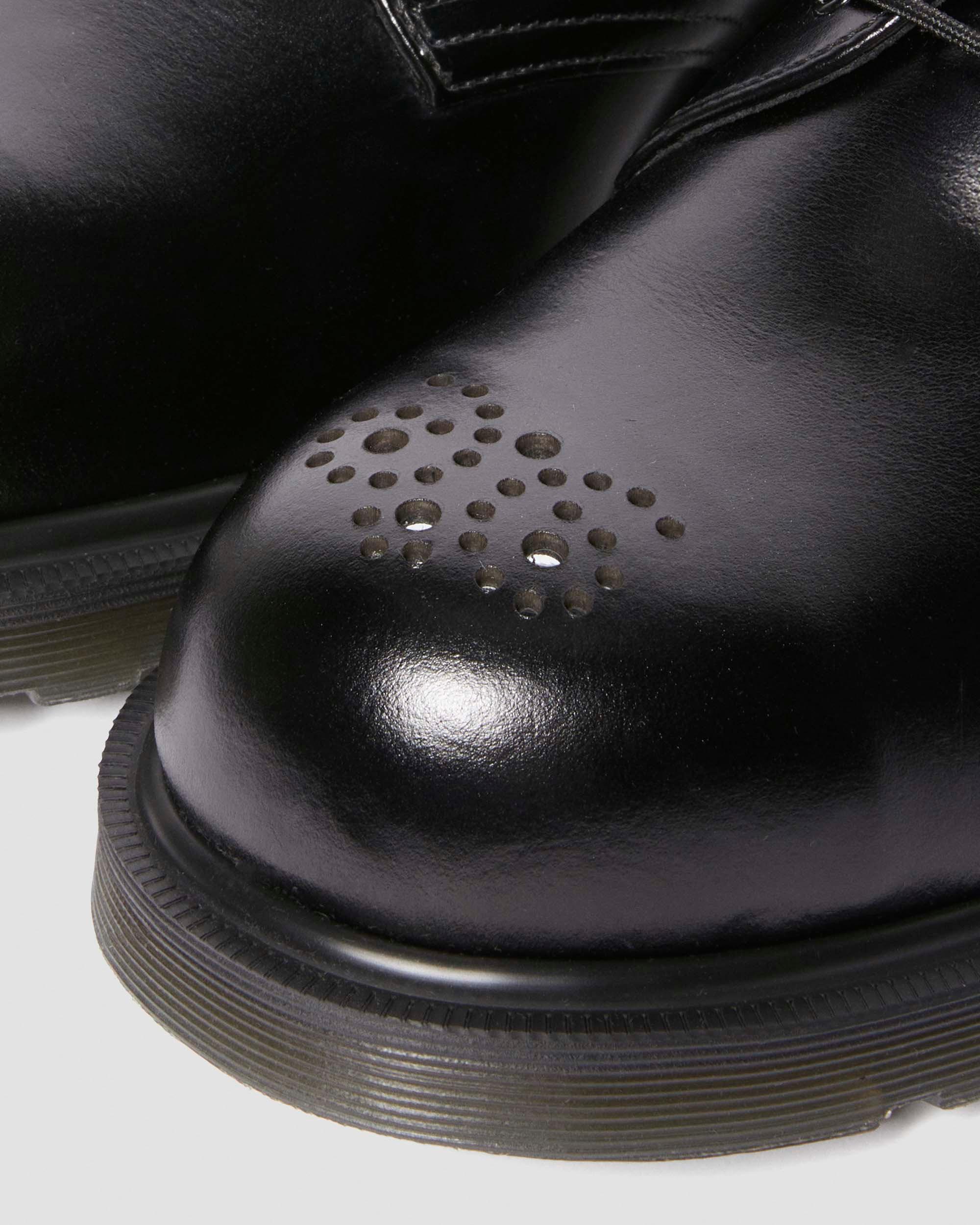 1461 Analine leren schoenen met stalen neuzen in Zwart