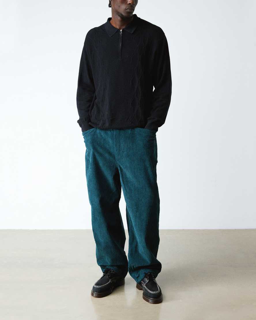 Dr. Martens Lowell Mixed Material Moc Toe Shoes In Black