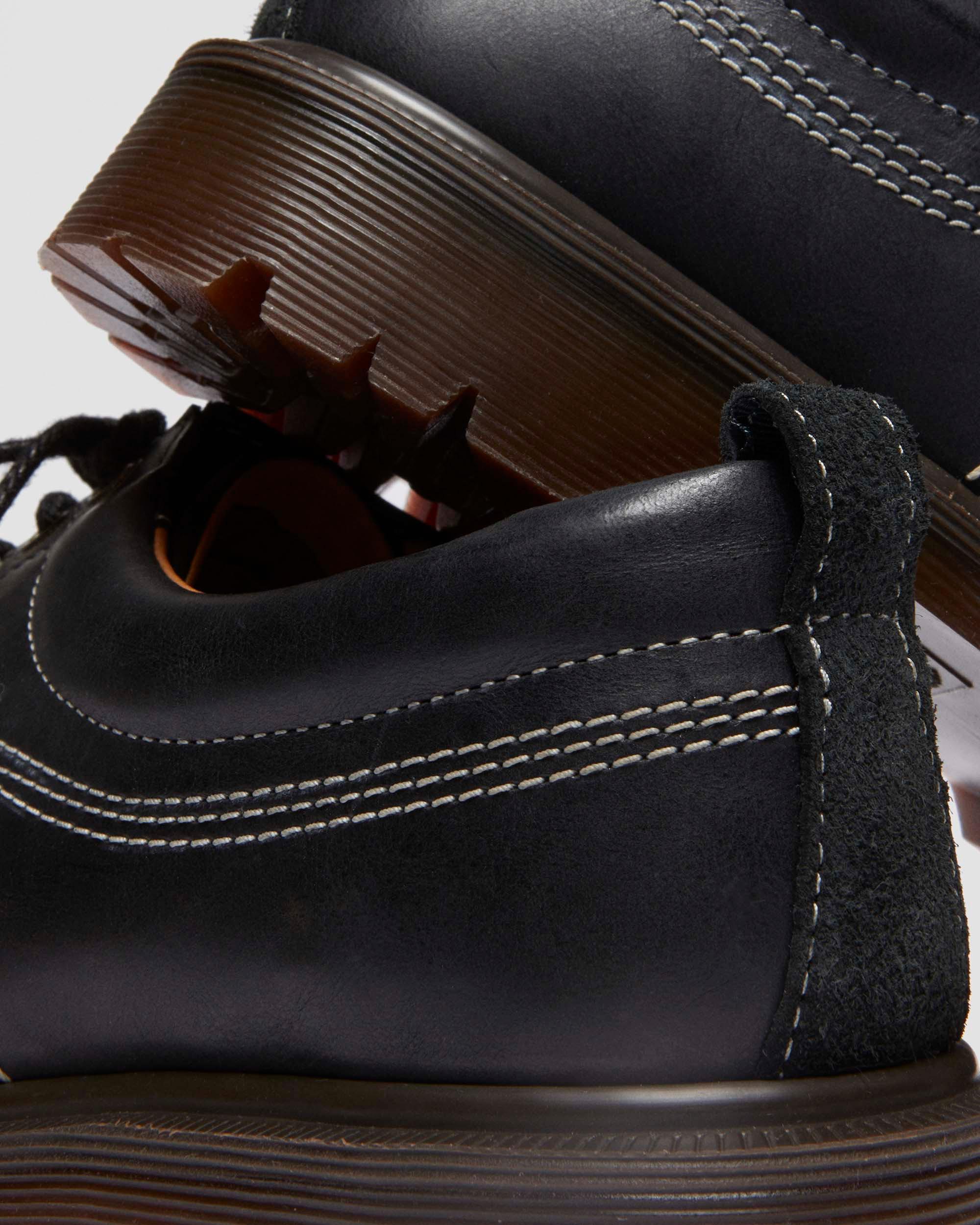 Lowell mixed material moc toe shoes in BLACK | Dr. Martens™