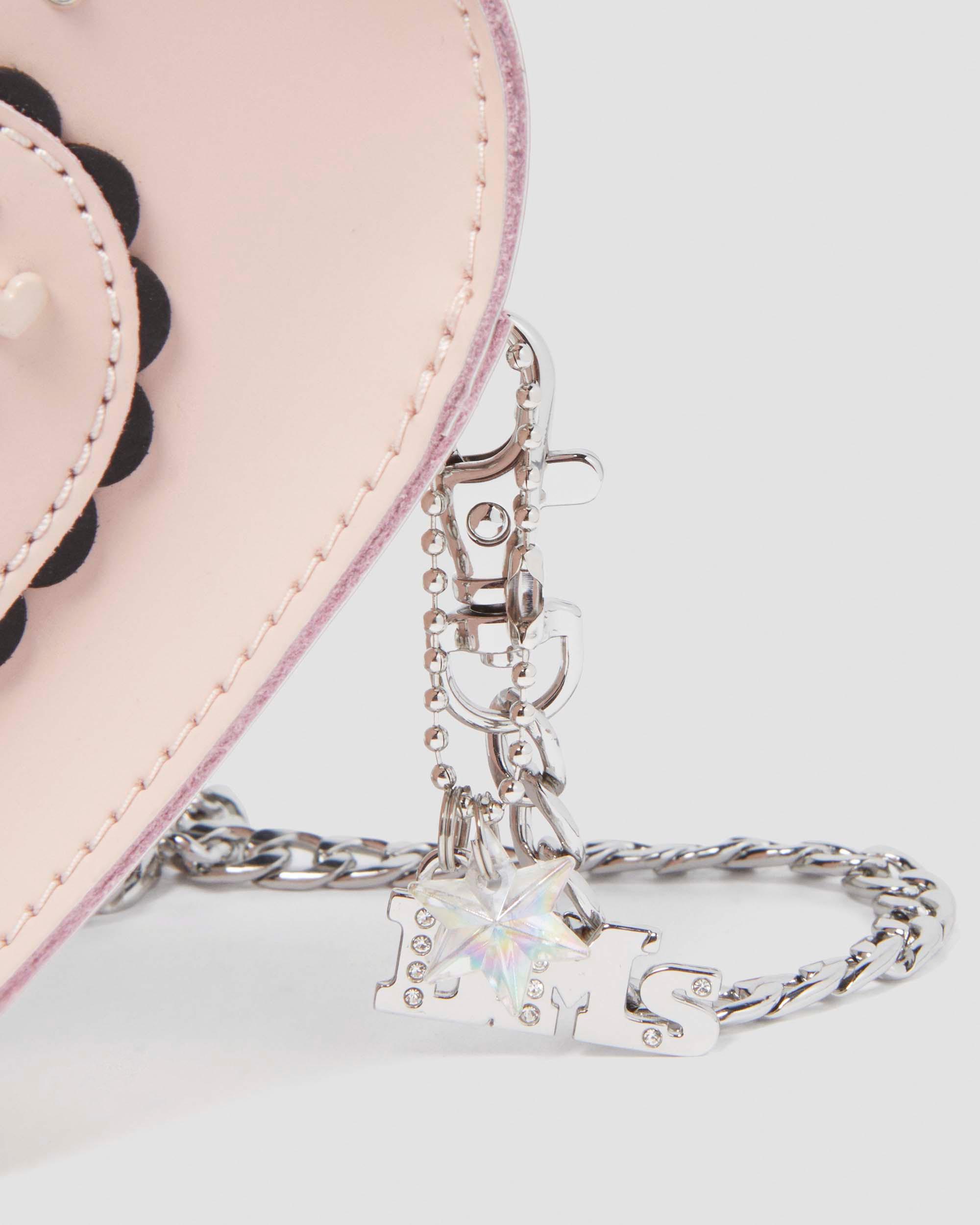Micro Heart Kiev Leather Bag in POWDER PINK+BLACK | Dr. Martens™