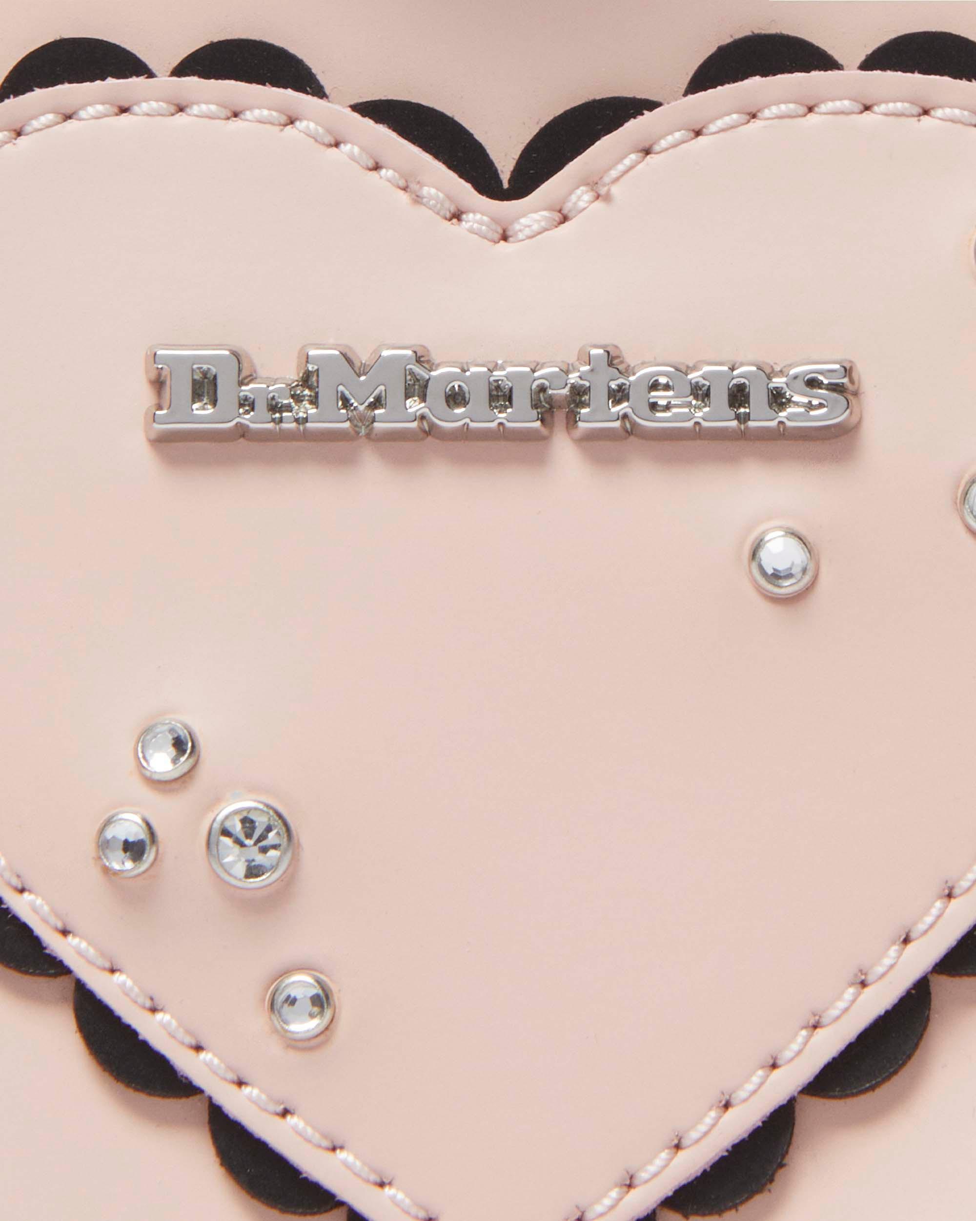 Micro Heart Kiev Leather Bag in Powder Pink+Black