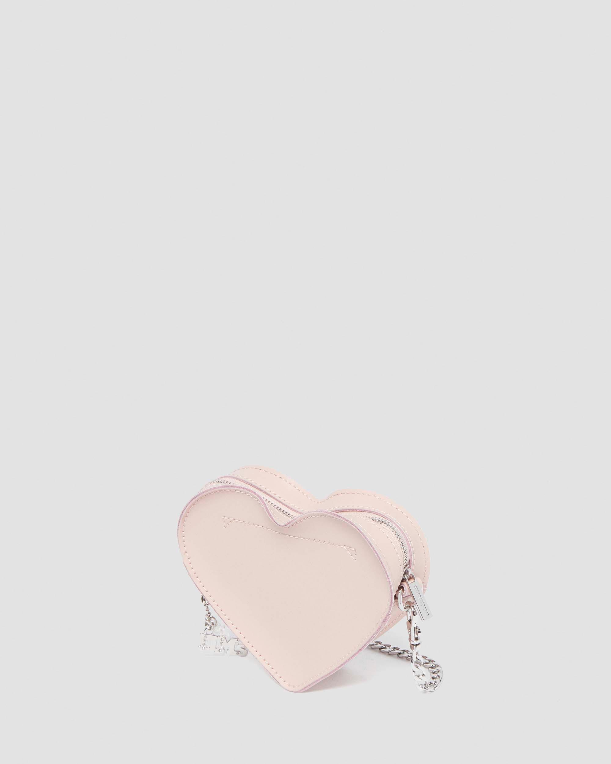 Micro Heart Kiev Leather Bag in Powder Pink+Black