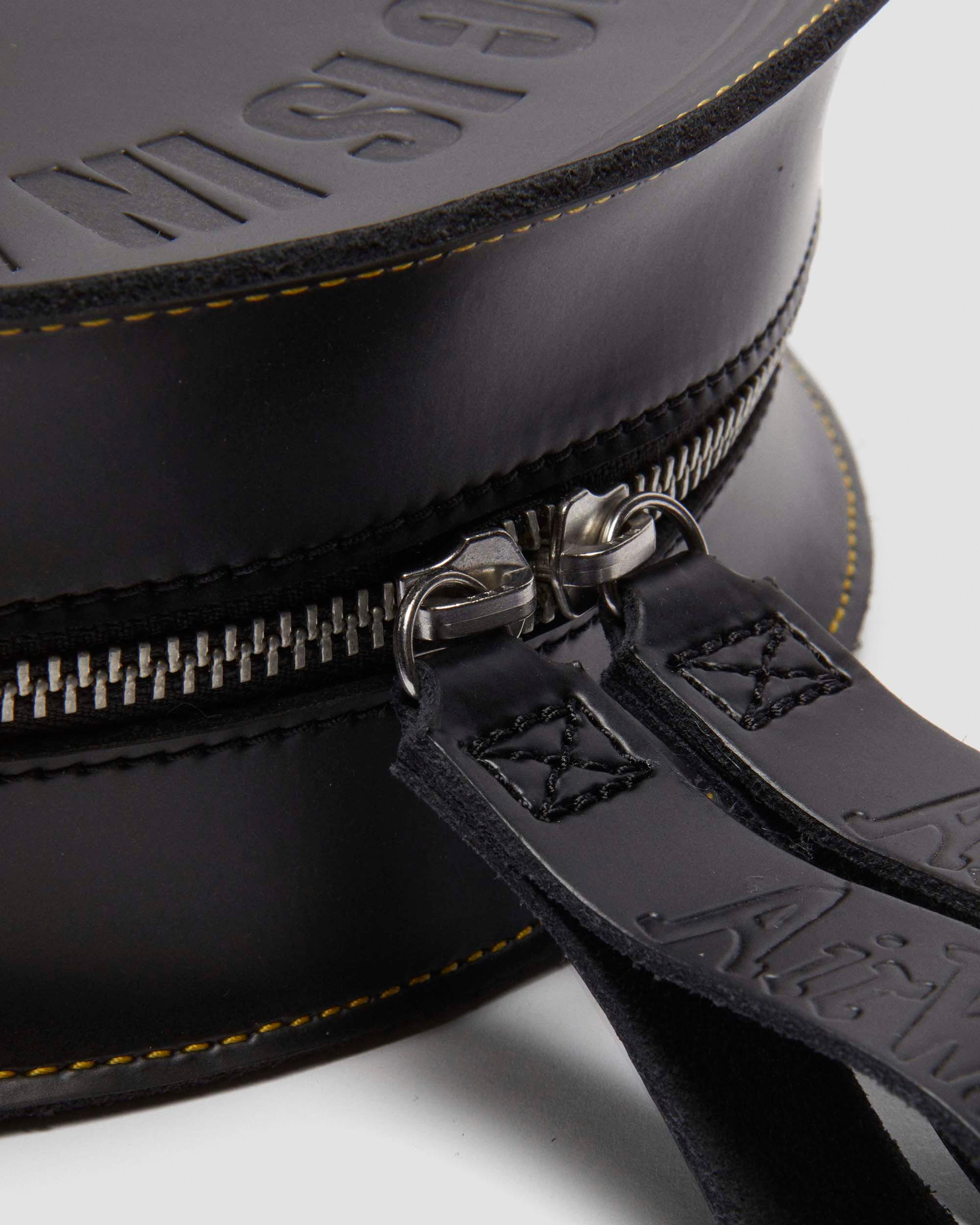 Kiev Leather Round Bag in Black