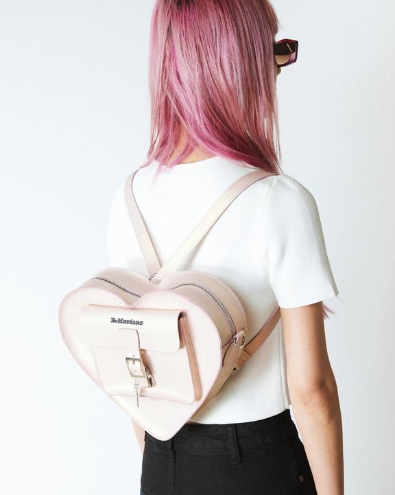 Metallic Shift Leather Heart Shaped Bag in Powder Pink | Dr Metallic Shift Leather Heart Shaped Bag in Powder Pink | Dr
