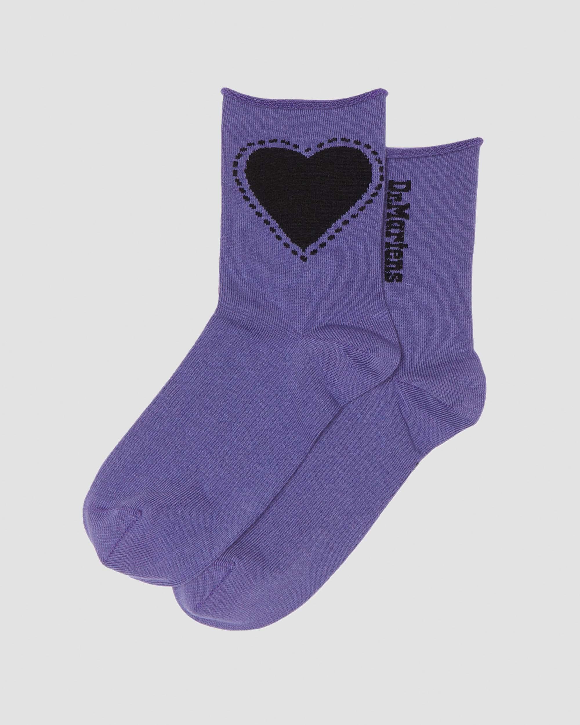 Heart Cotton Blend Socks in Twilight Purple