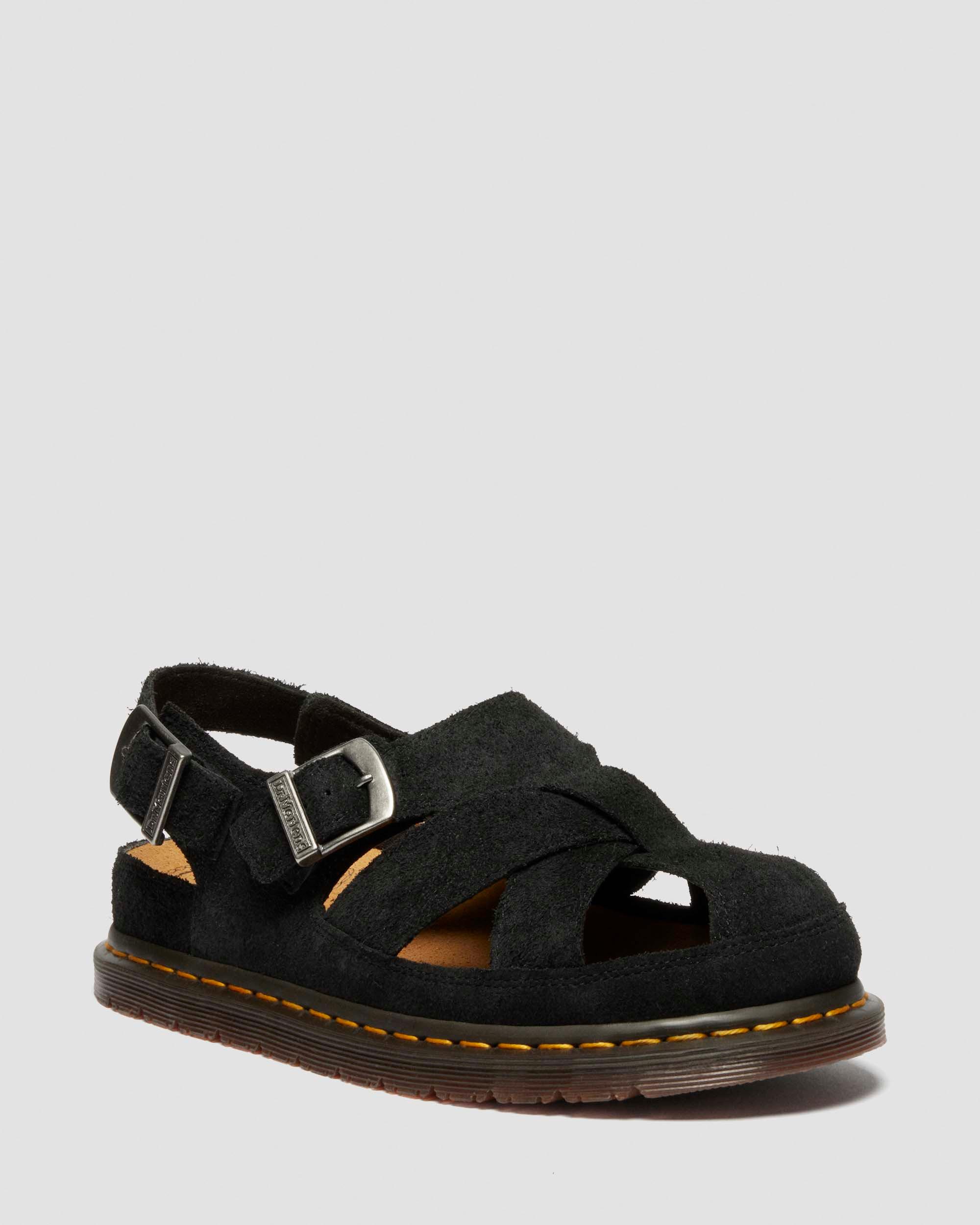 Archive fisherman suede sandals in BLACK | Dr. Martens™