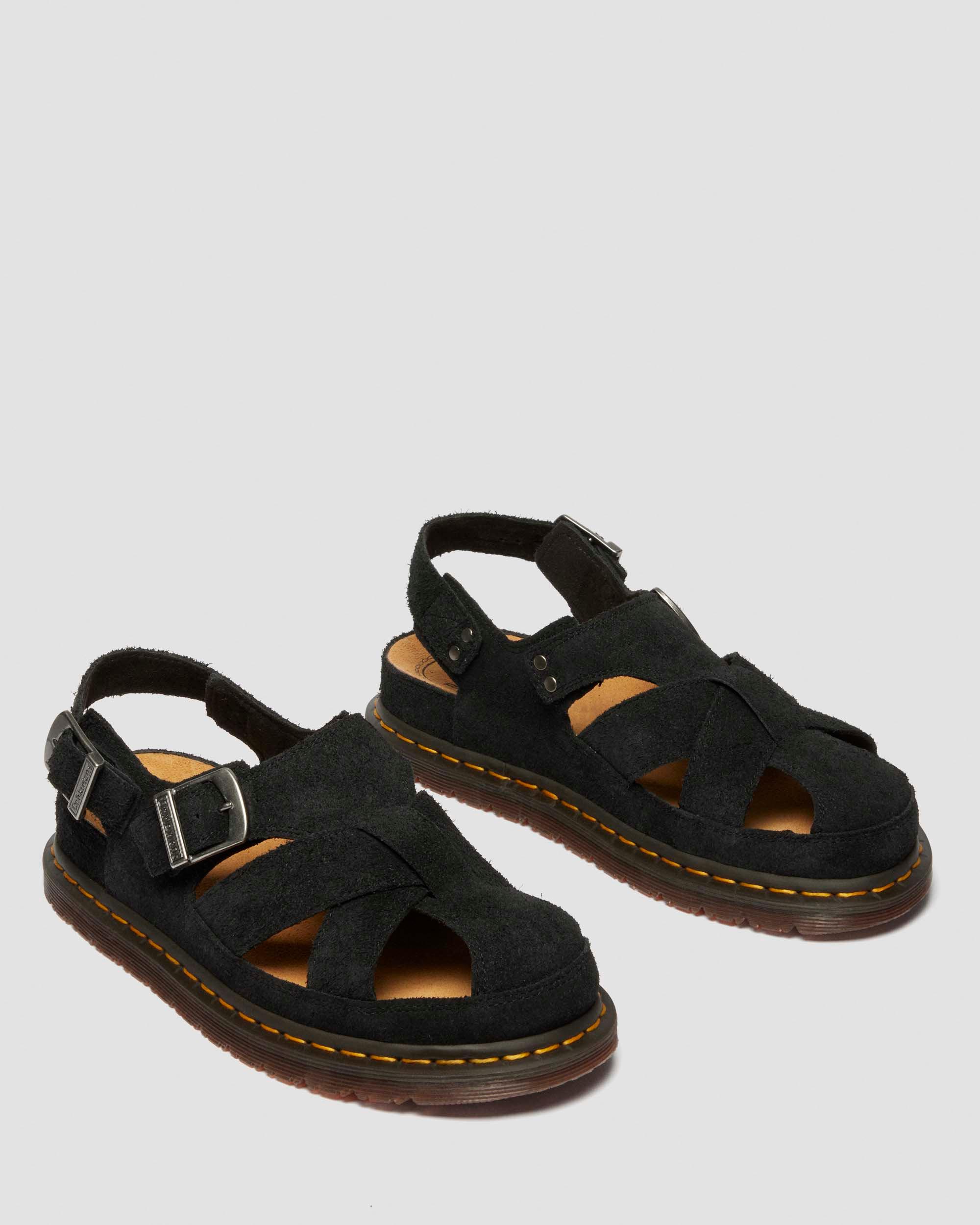 Sandales fisherman Archive en daim in Noir