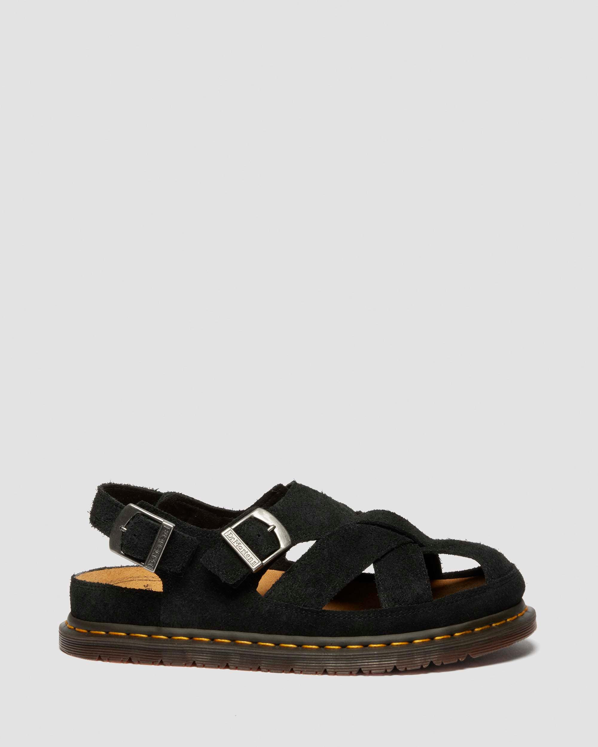 Sandales fisherman Archive en daim in Noir