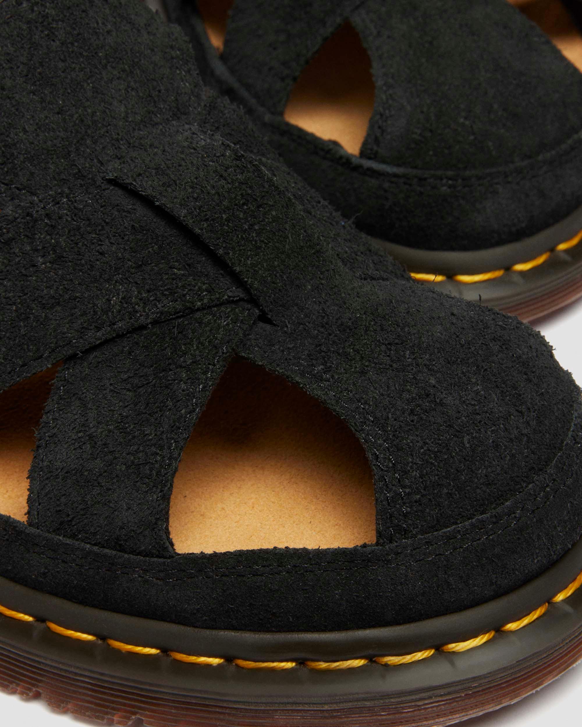 Sandales fisherman Archive en daim in Noir
