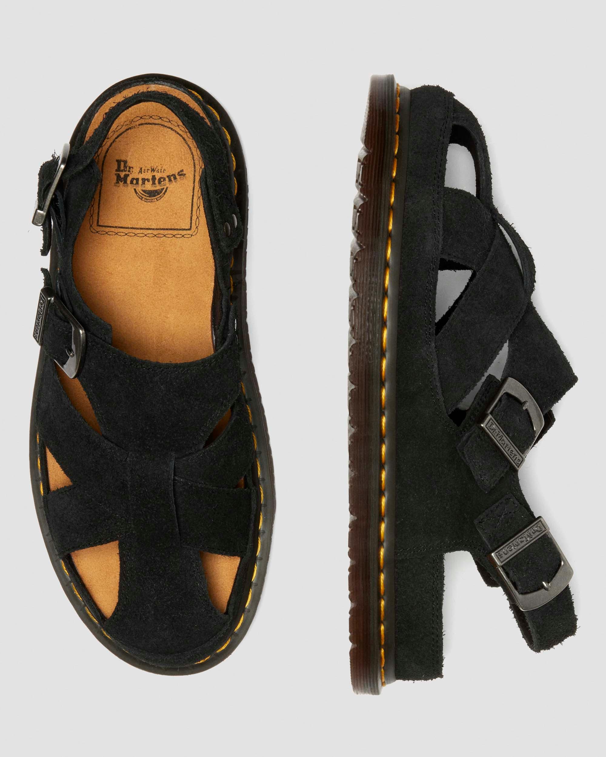 Sandales fisherman Archive en daim in Noir