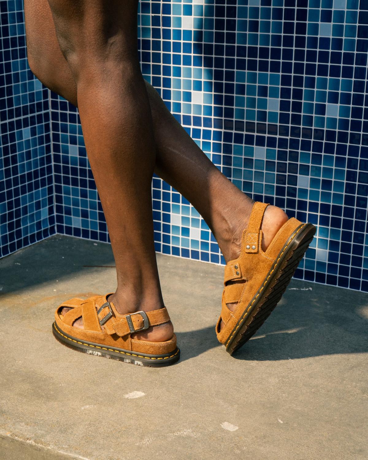 Archive Fisherman Suede Sandals in Natural Tan | Dr. Martens™