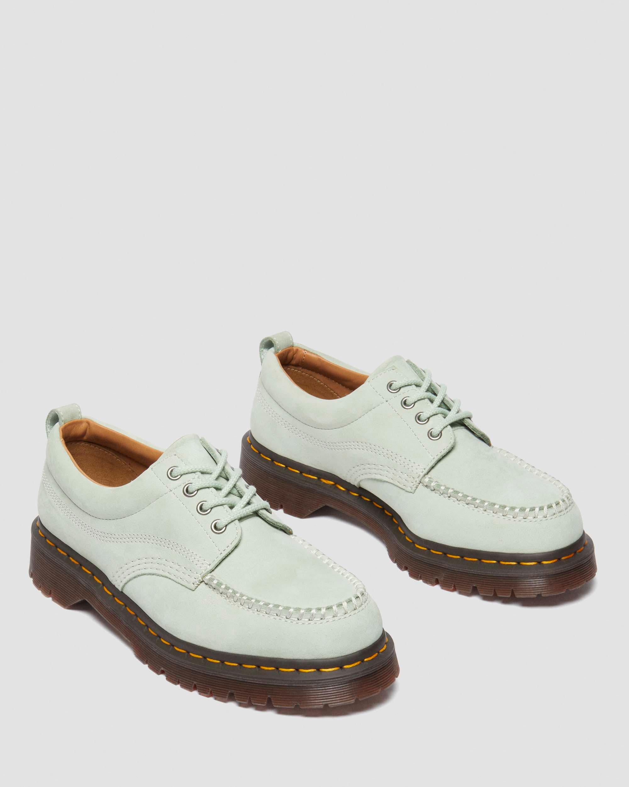 Lowell Buttersoft leather moc toe shoes in Sage Green
