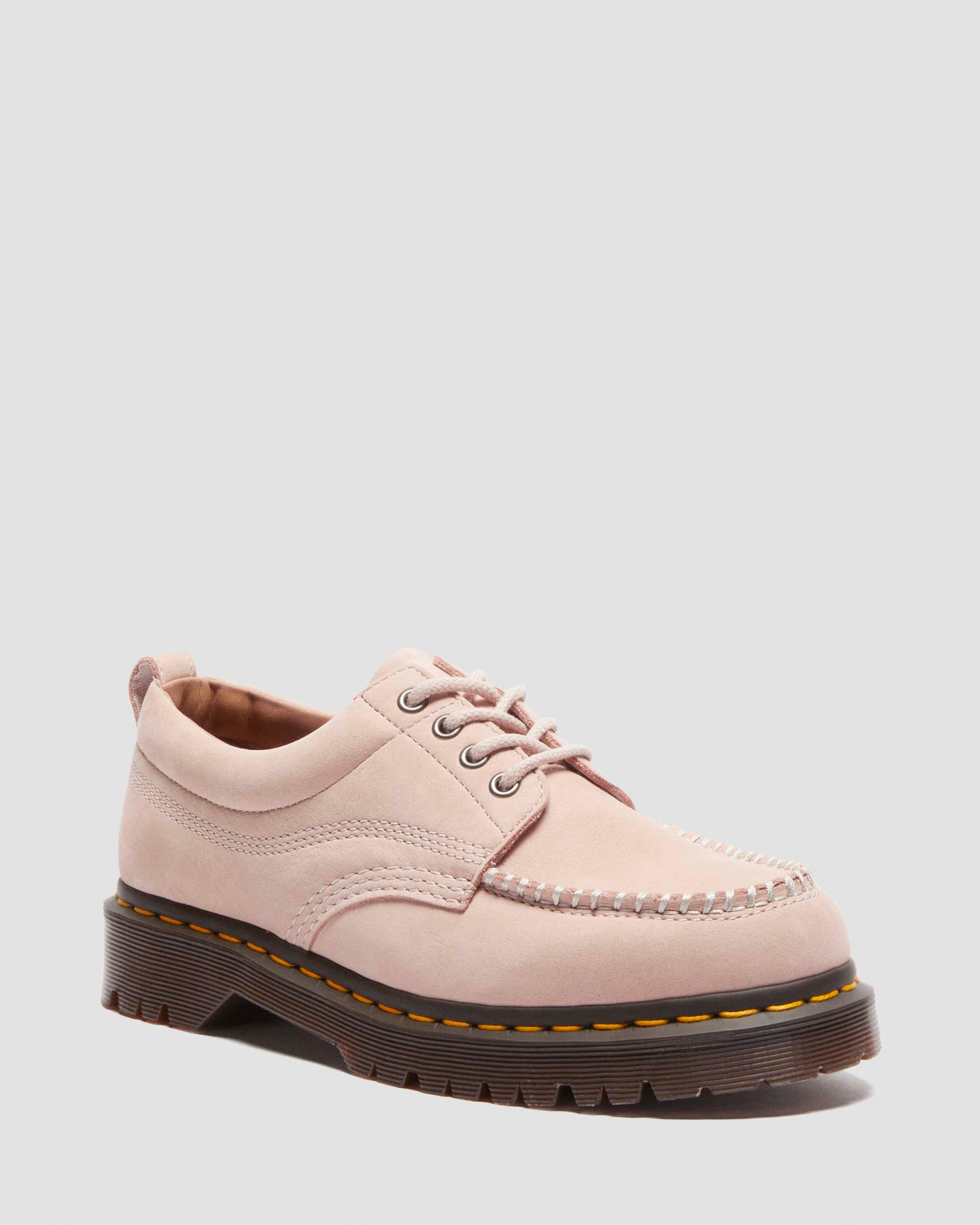 Lowell Buttersoft leather moc toe shoes in Powder Pink