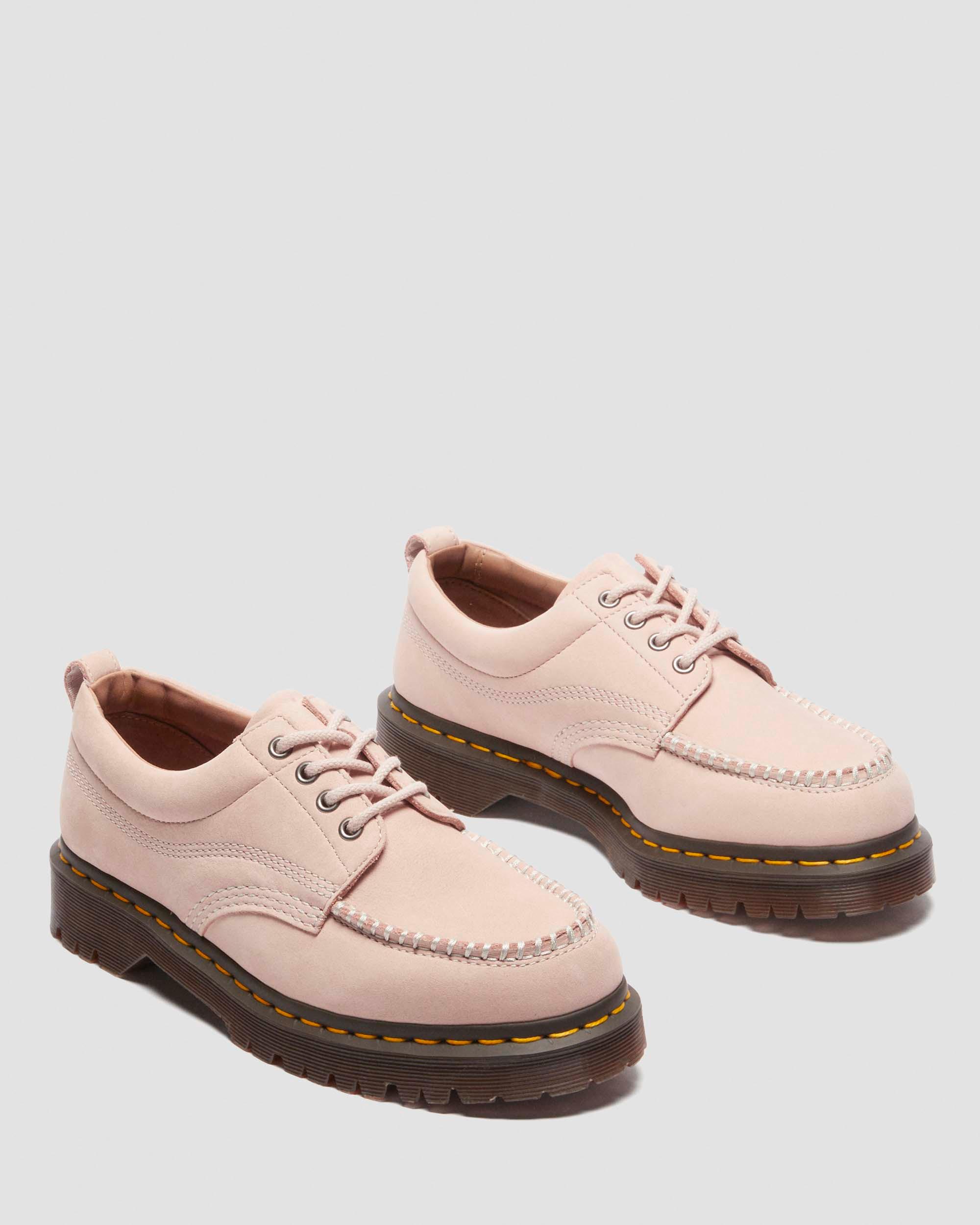 Lowell Buttersoft leather moc toe shoes in Powder Pink