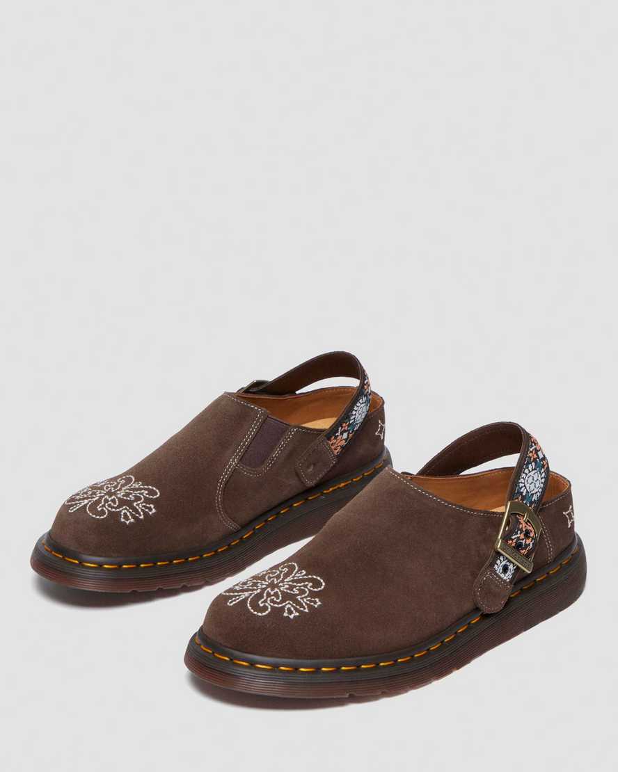 Dr. Martens' Isham Suede And Jacquard Mules
