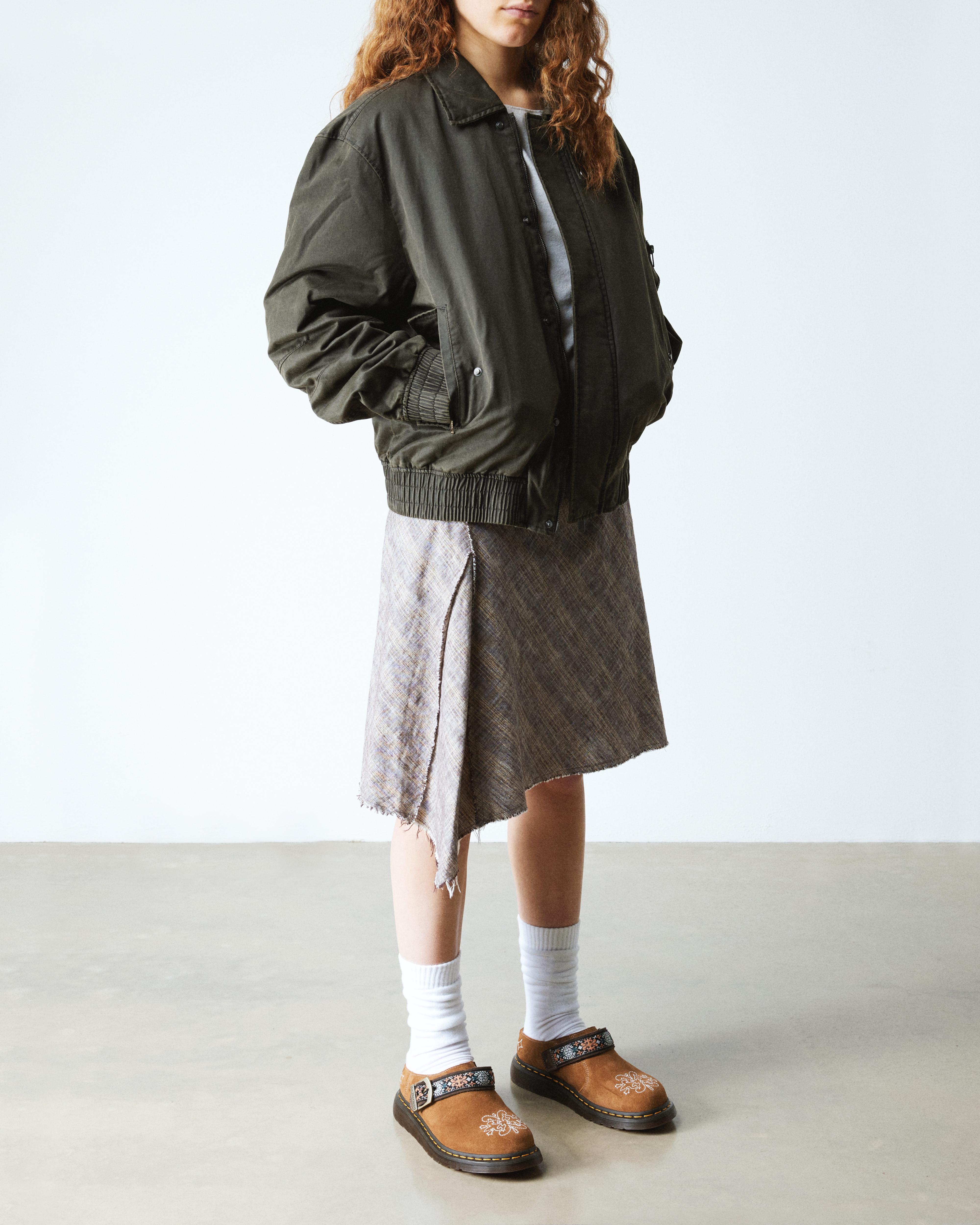 Isham suede and jacquard mules in Natural Tan