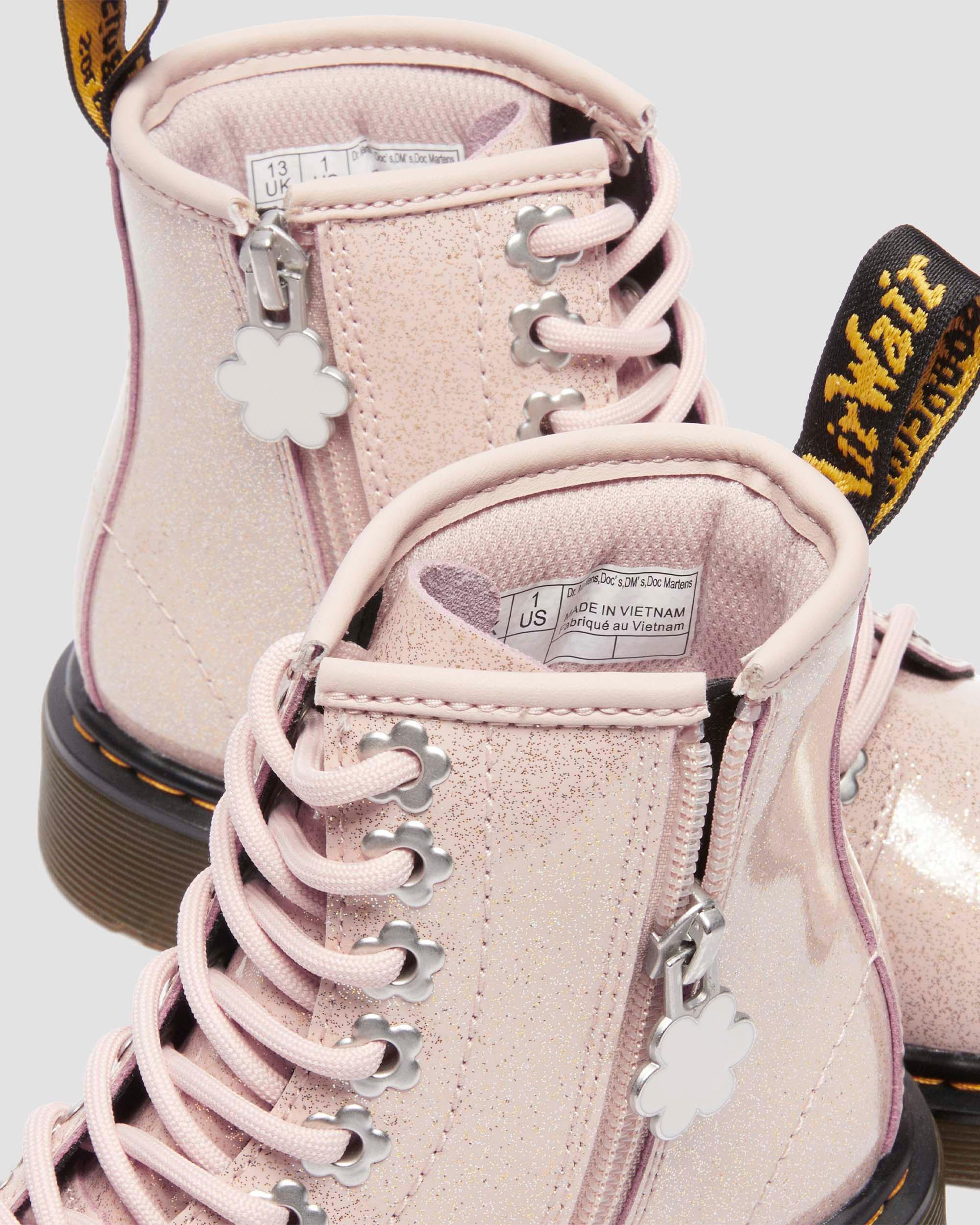 Junior 1460 Glitter Boots in Powder Pink