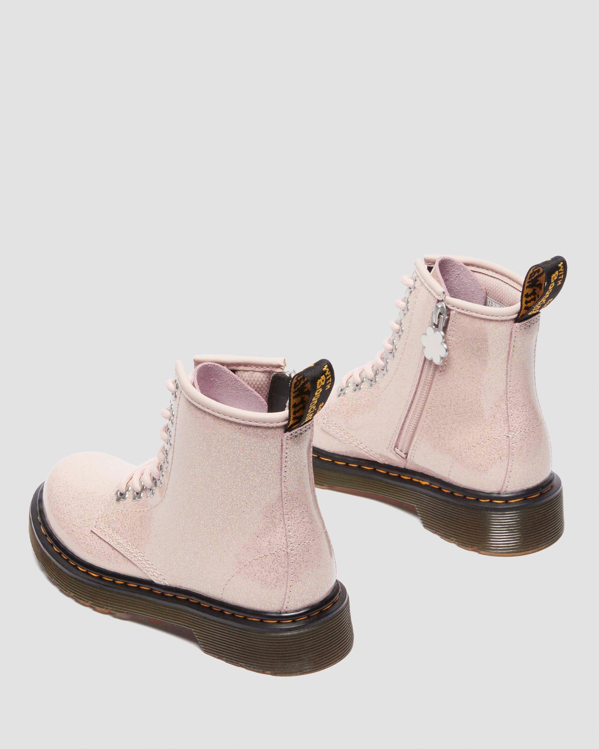 Junior 1460 Glitter Boots in Powder Pink
