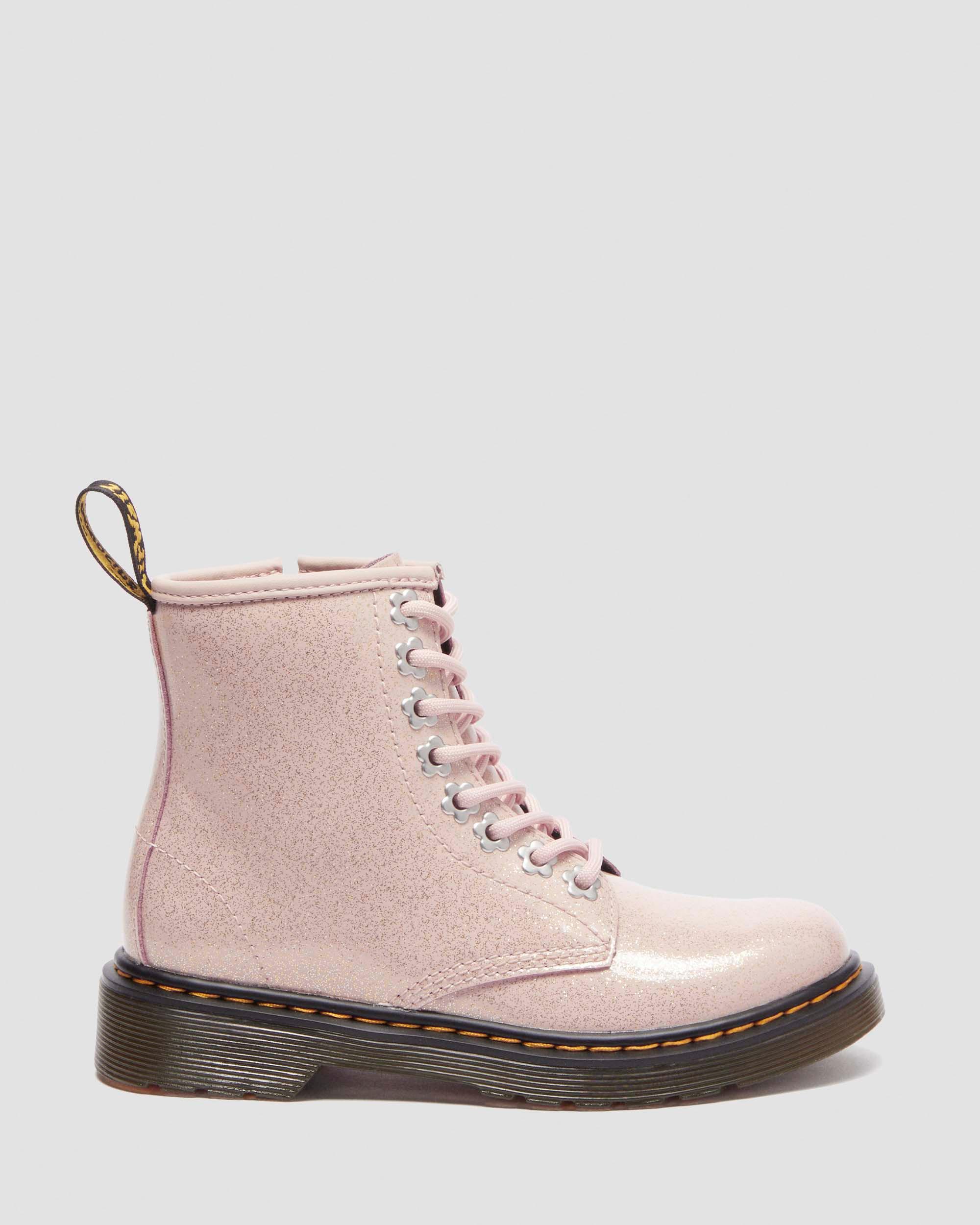 Junior 1460 Glitter Boots in Powder Pink