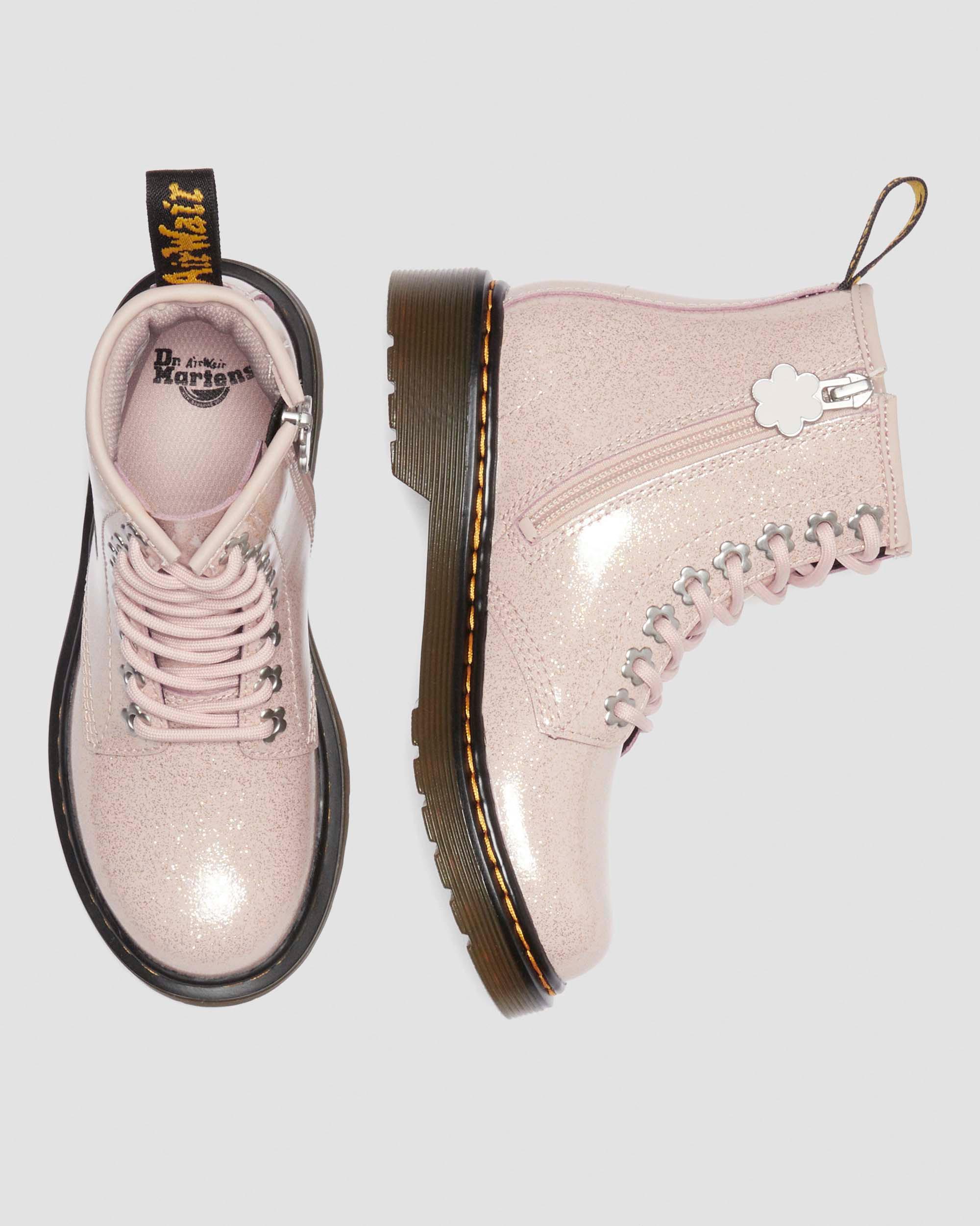 Junior 1460 Glitter Boots in Powder Pink