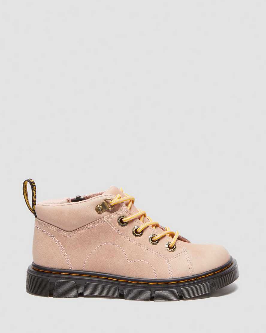 Dr. Martens' Junior Raffe Church Wilderness Leather Boots In Pink