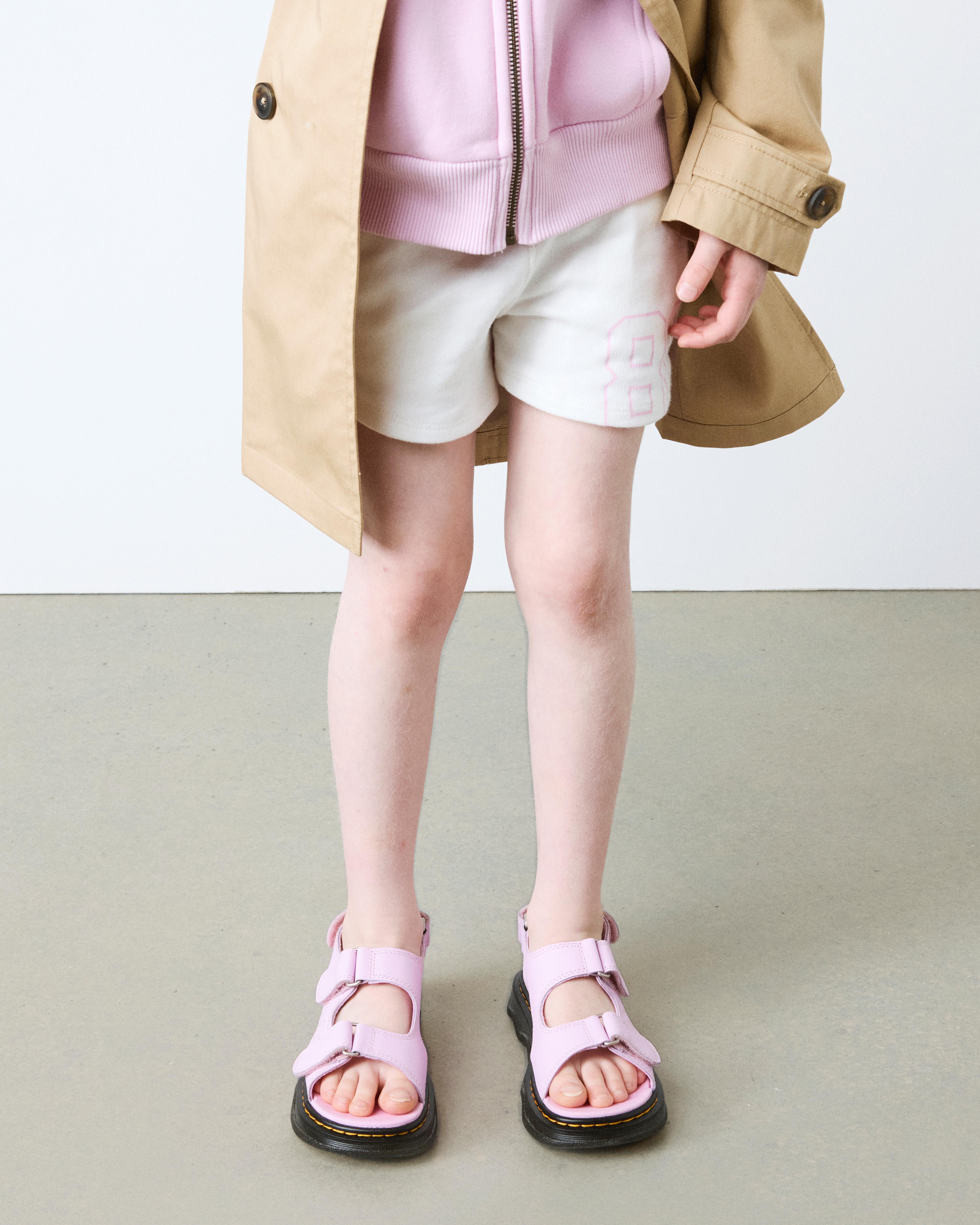 Junior Virden Softy T Leather Sandals in Pale Pink
