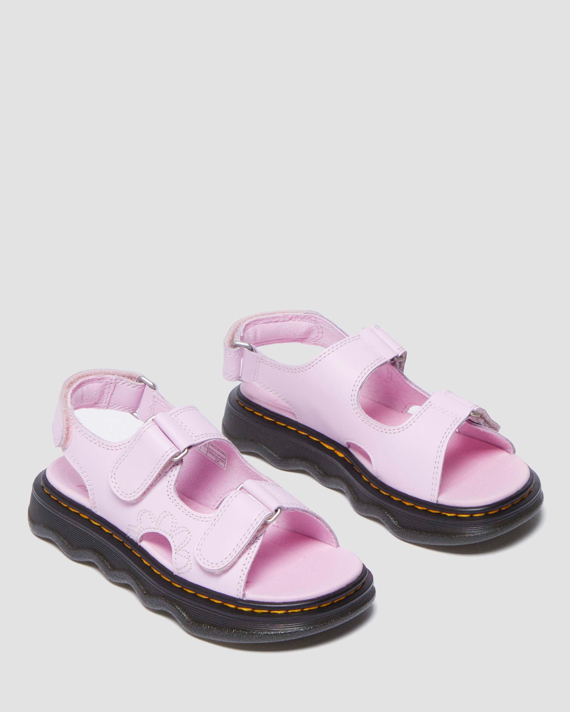 Junior Virden Softy T Leather Sandals in Pale Pink
