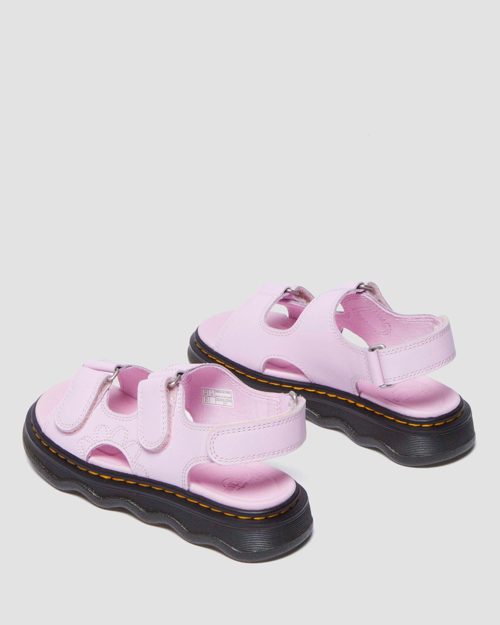 Junior Virden Softy T Leather Sandals in Pale Pink