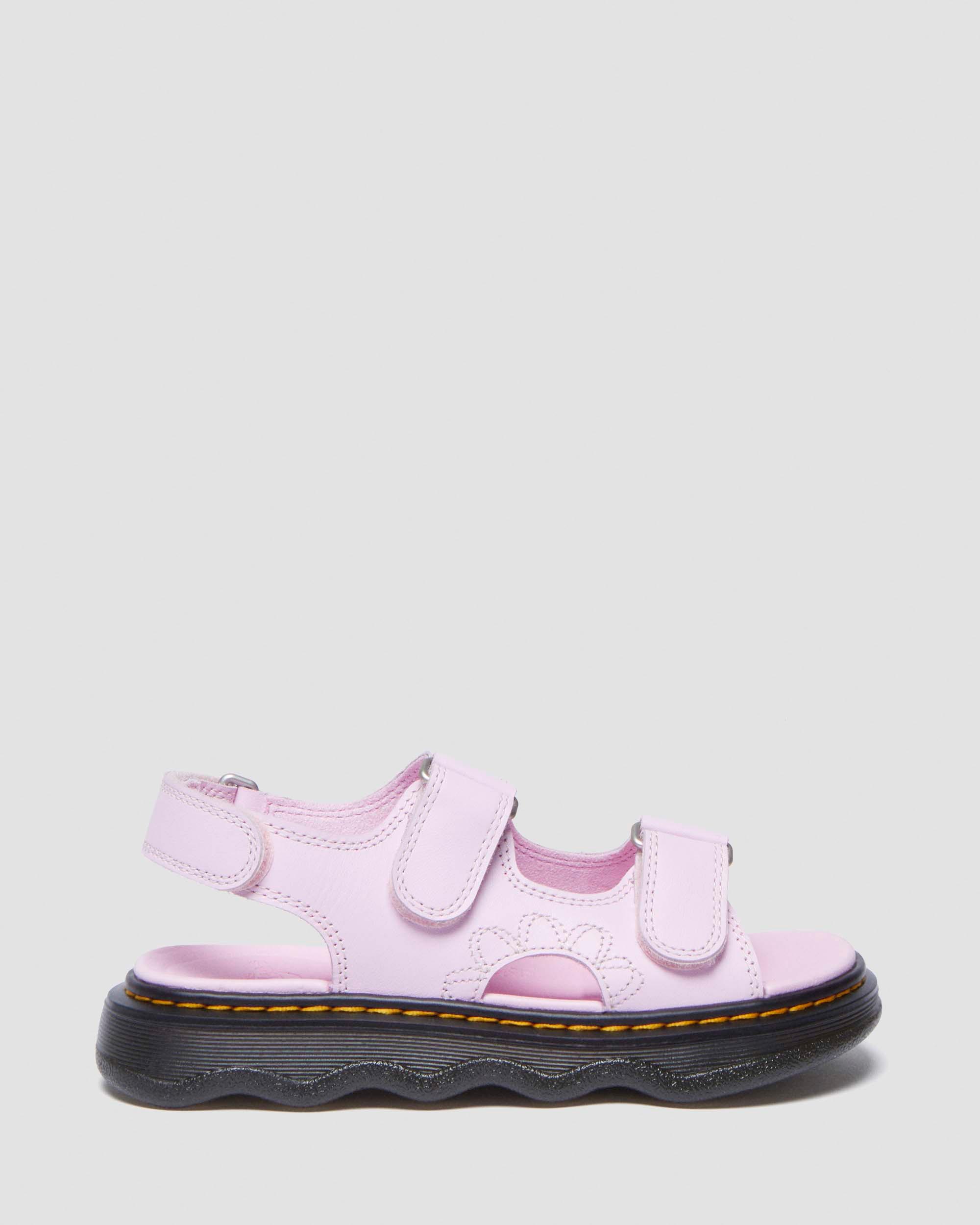 Junior Virden Softy T Leather Sandals in Pale Pink