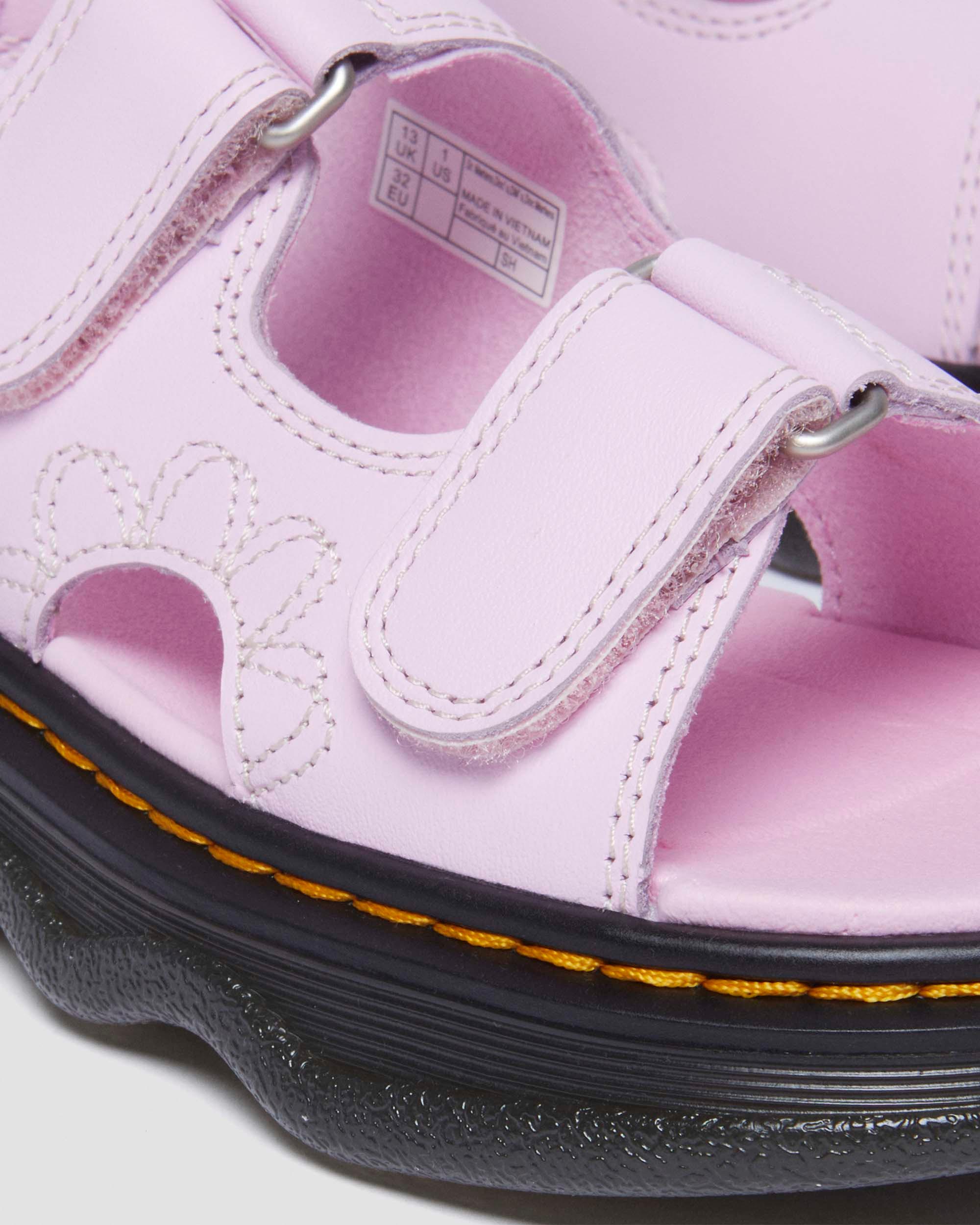Junior Virden Softy T Leather Sandals in Pale Pink