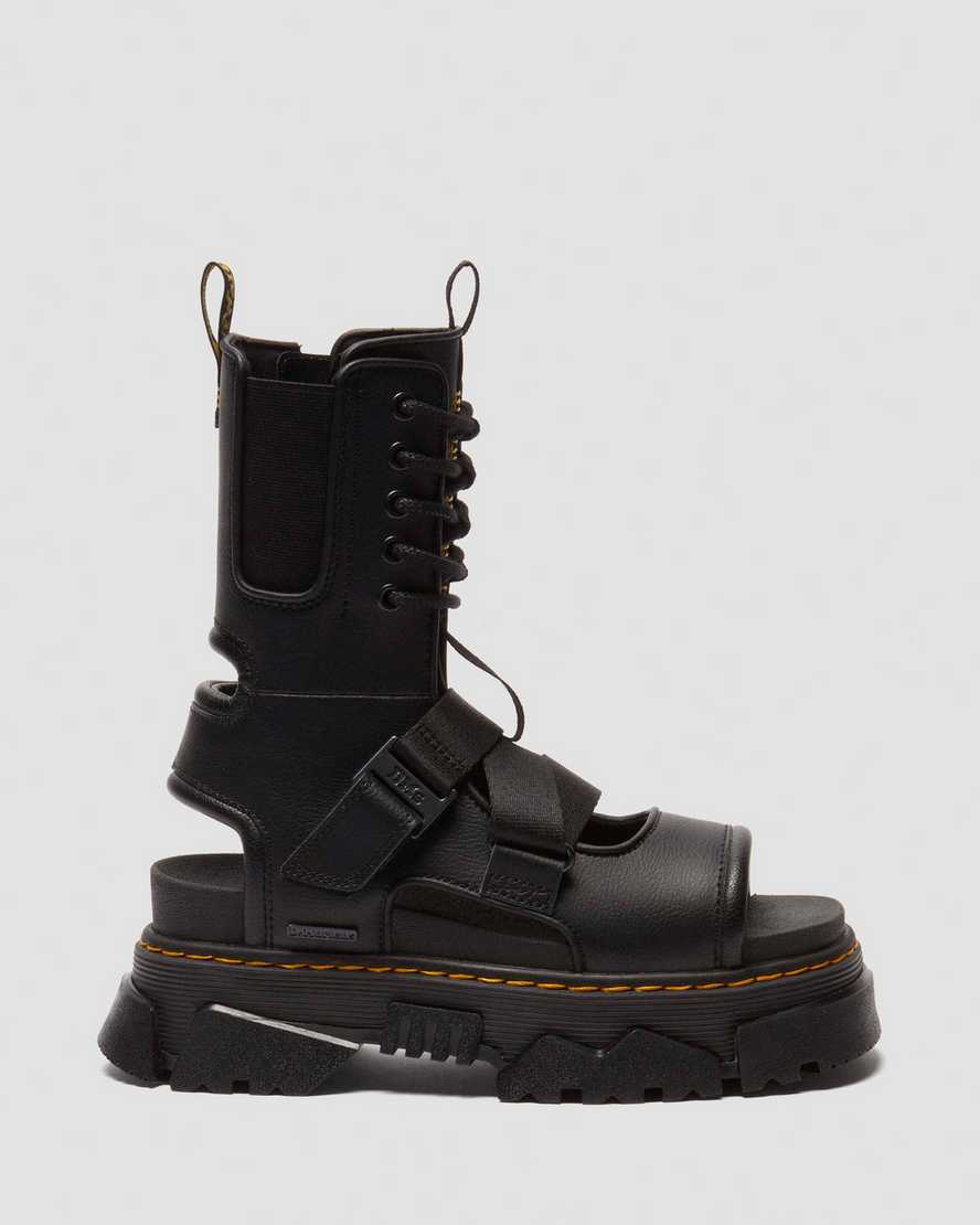 Shop Dr. Martens' Mattison Leather Gladiator Sandals In Black