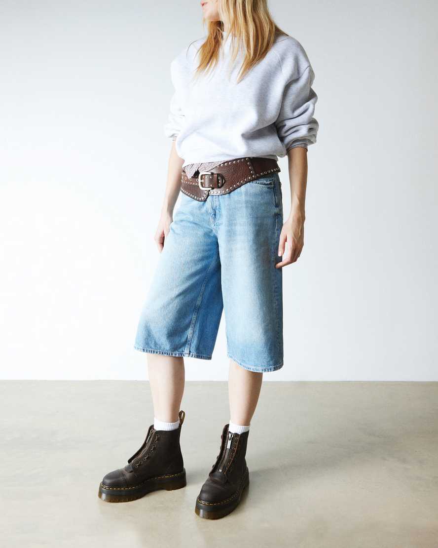 Dr. Martens' Sinclair Crazy Horse Leather Platform Boots In Brown