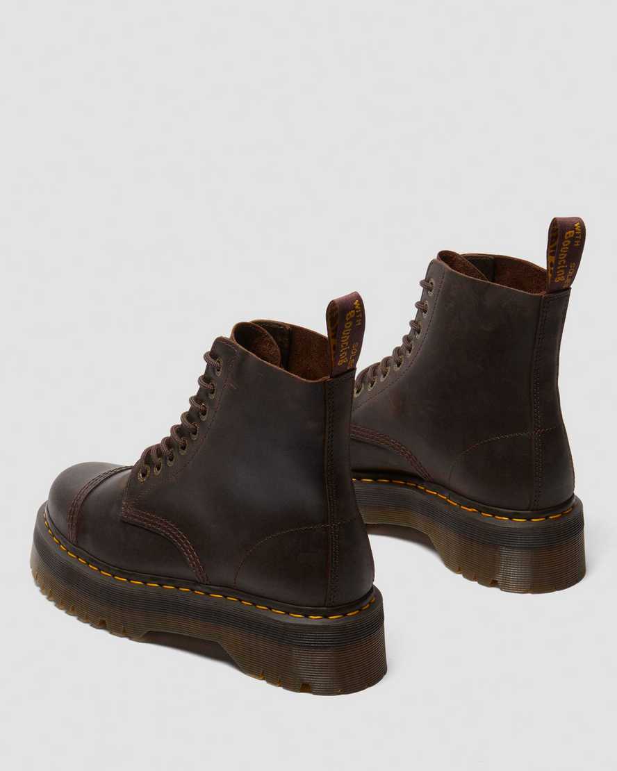 Dr. Martens' Sinclair Crazy Horse Leather Platform Boots In Brown