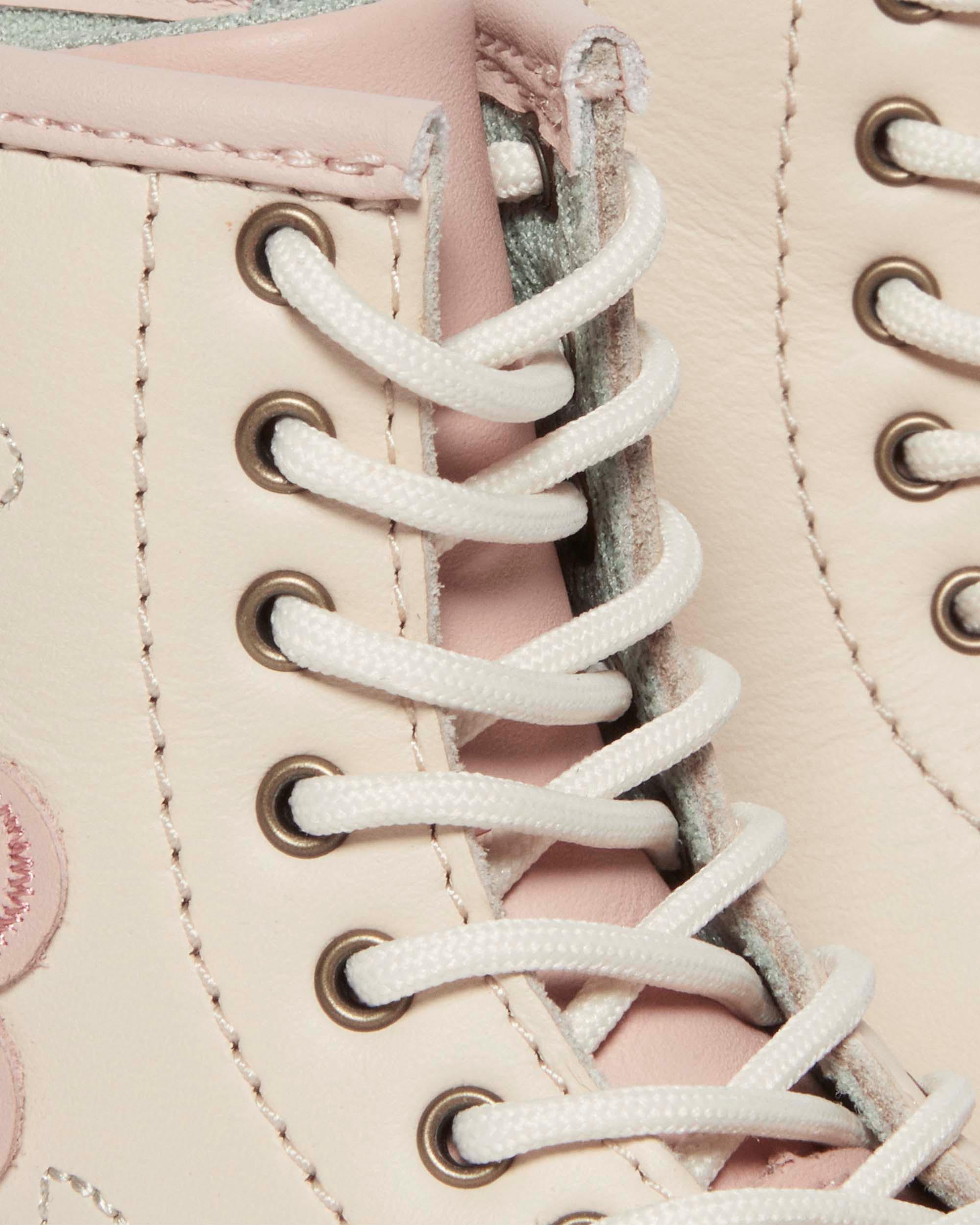 Toddler 1460 butterfly leather boots in Powder Pink+Cloud Cream