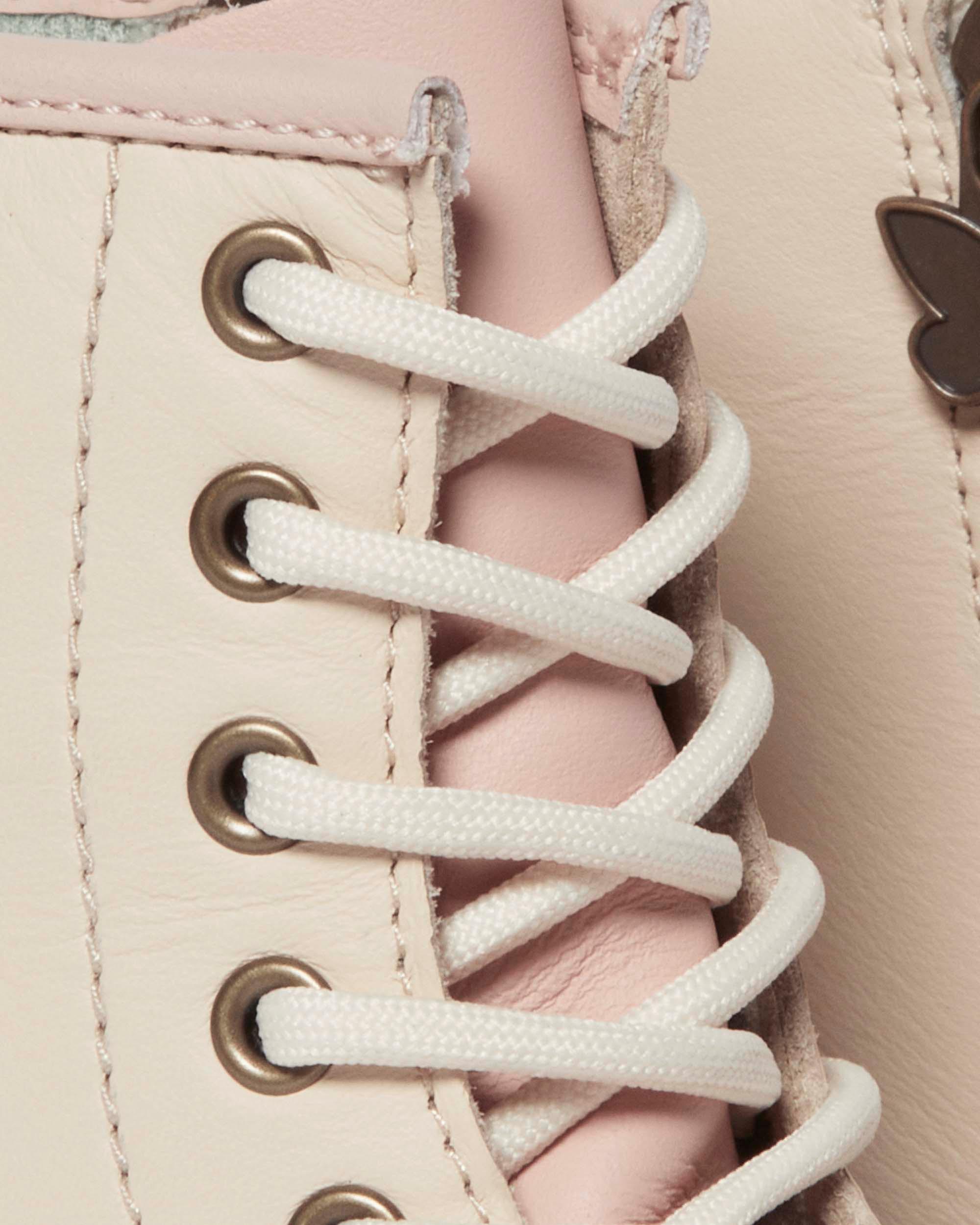 Junior 1460 butterfly leather boots in Powder Pink+Cloud Cream