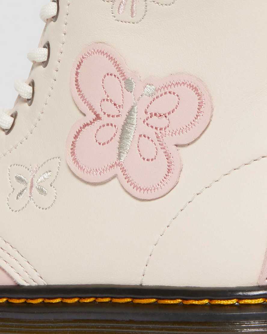 Dr. Martens' Junior 1460 Butterfly Leather Boots In Pink