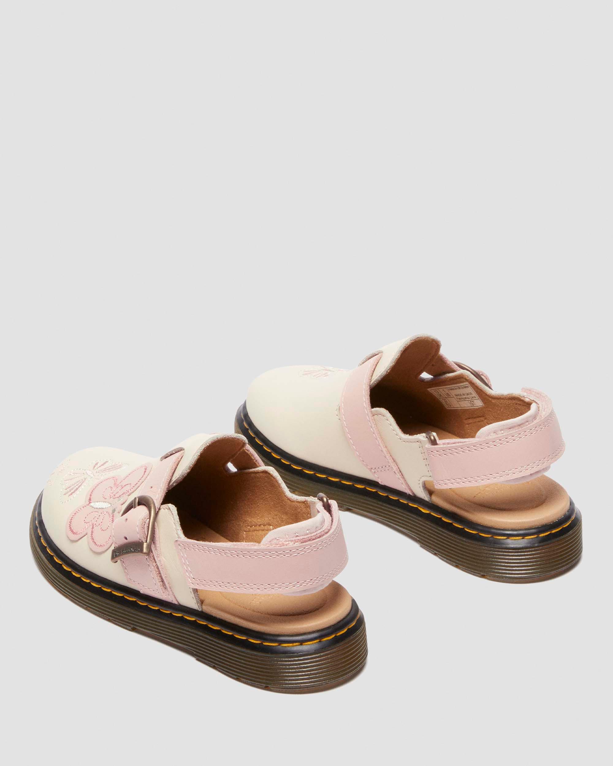 Junior Jorgie leather mules in CLOUD CREAM+POWDER PINK | Dr. Martens™