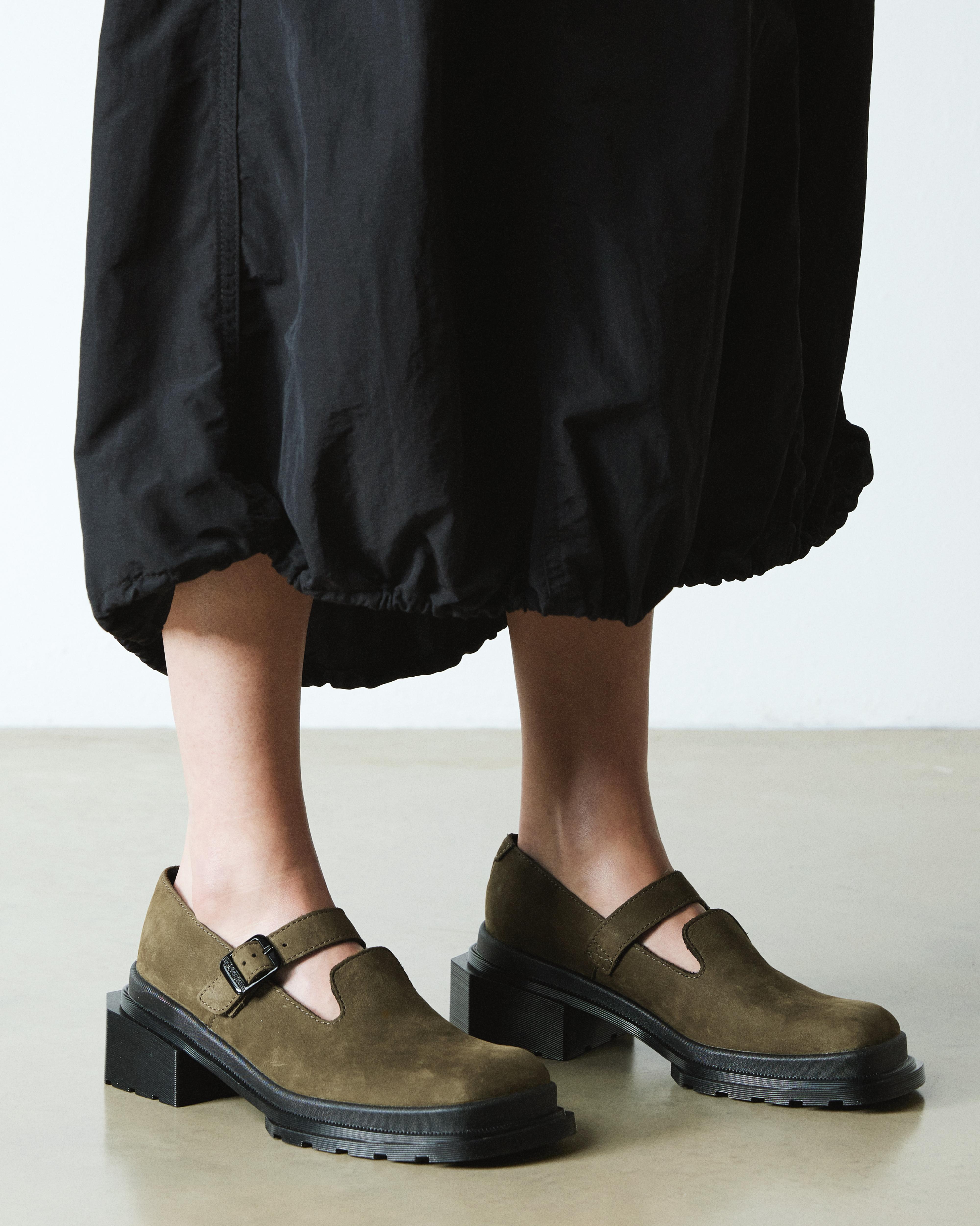 Dr. Martens Khaki Maybole Mary Jane Loafers In Green