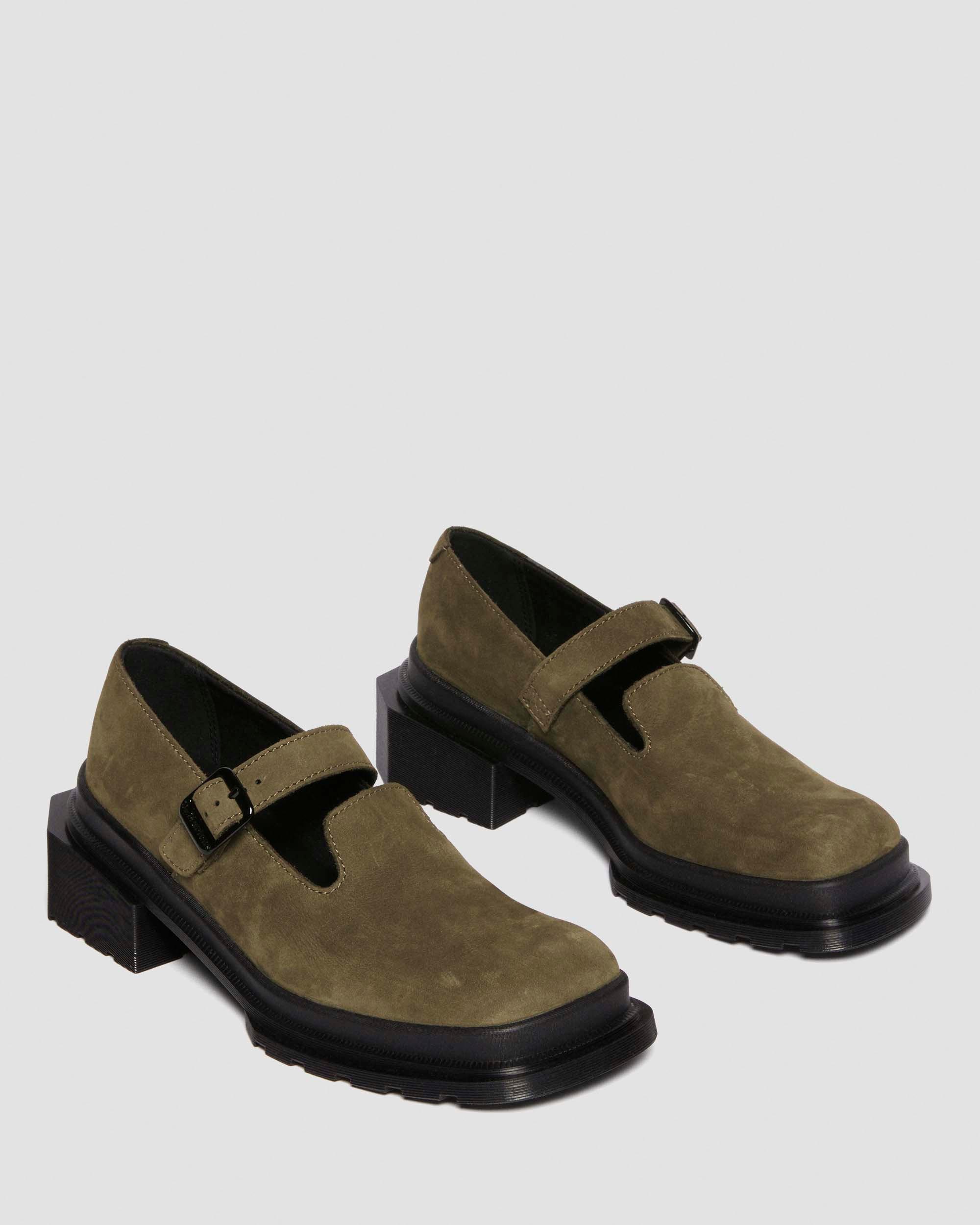 Dr. Martens Khaki Maybole Mary Jane Loafers In Green