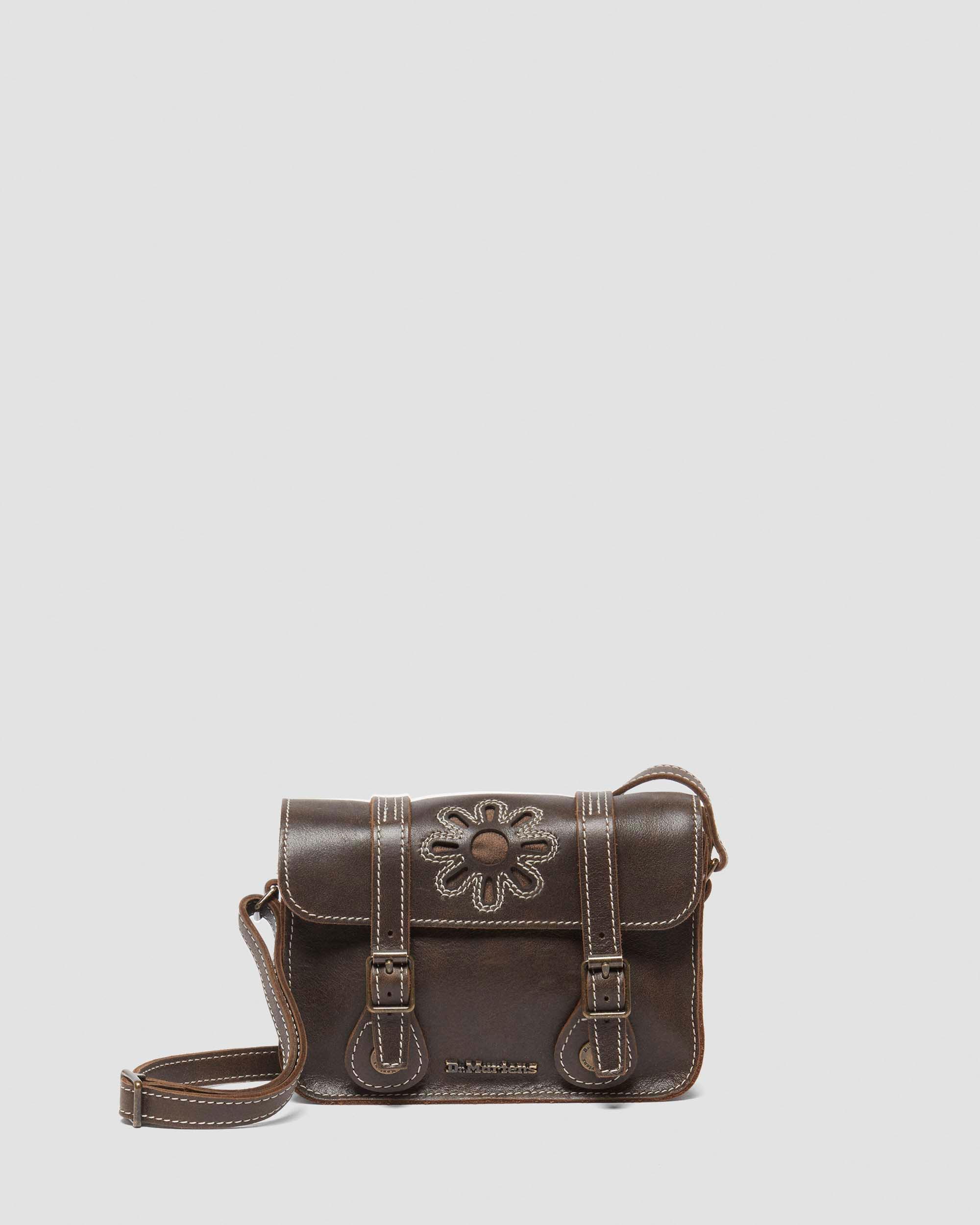 7 Inch Floral Leather Satchel in KELP BROWN | Dr. Martens™