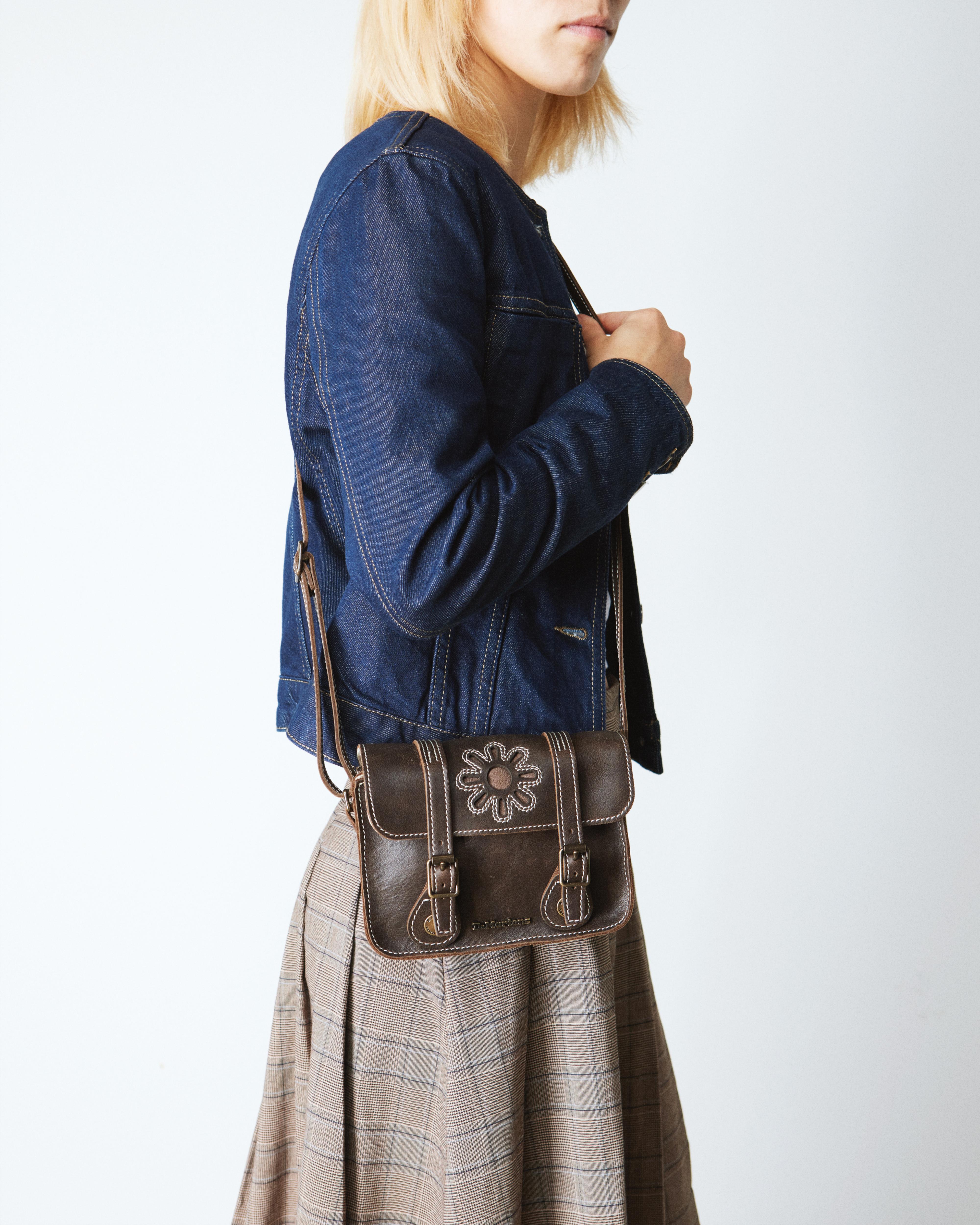 7 Inch Floral Leather Satchel in KELP BROWN | Dr. Martens™